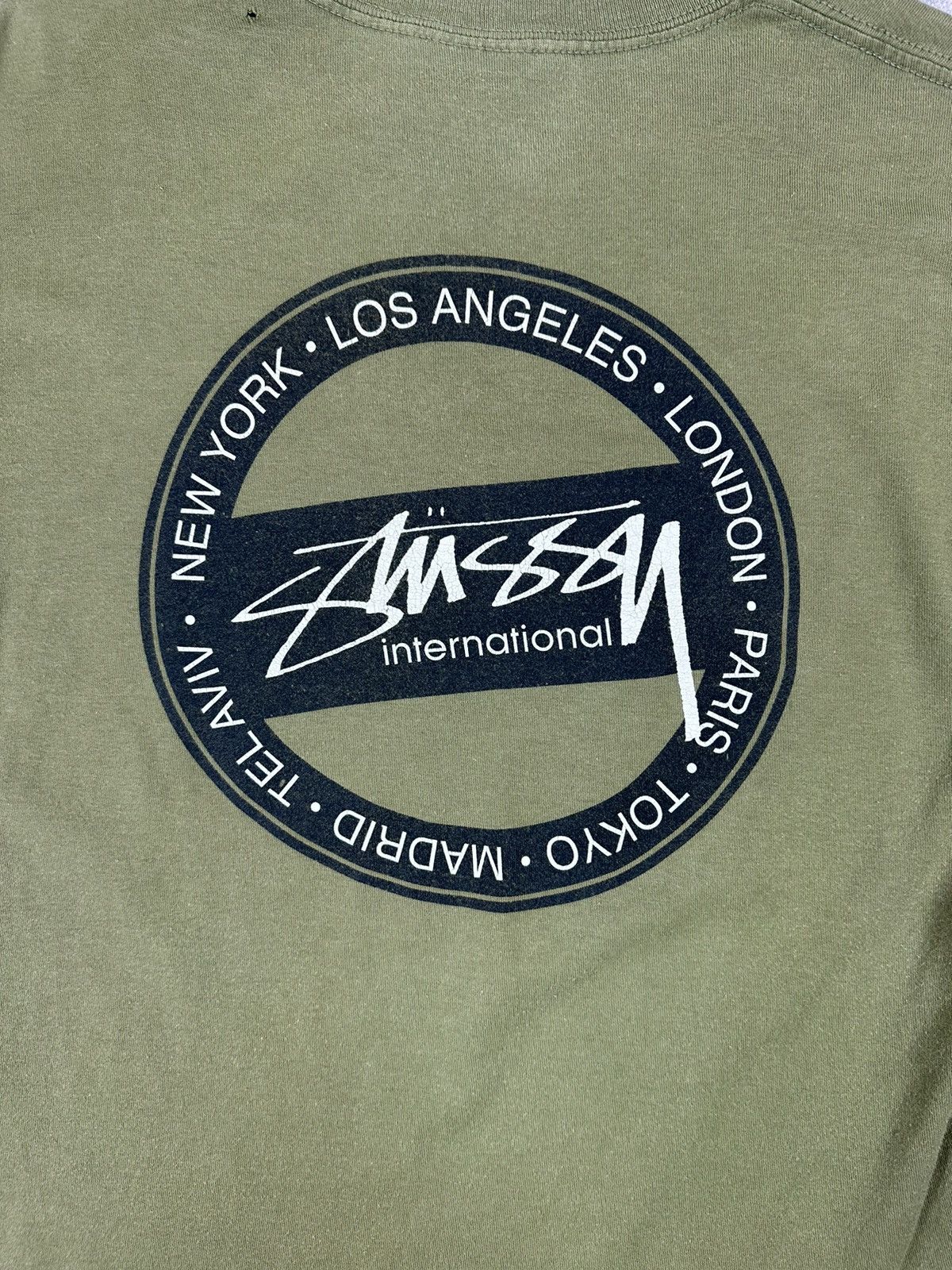 Stussy Stussy International Tour Overprint Logo Olive T-Shirt Size US M / EU 48-50 / 2 - 2 Thumbnail