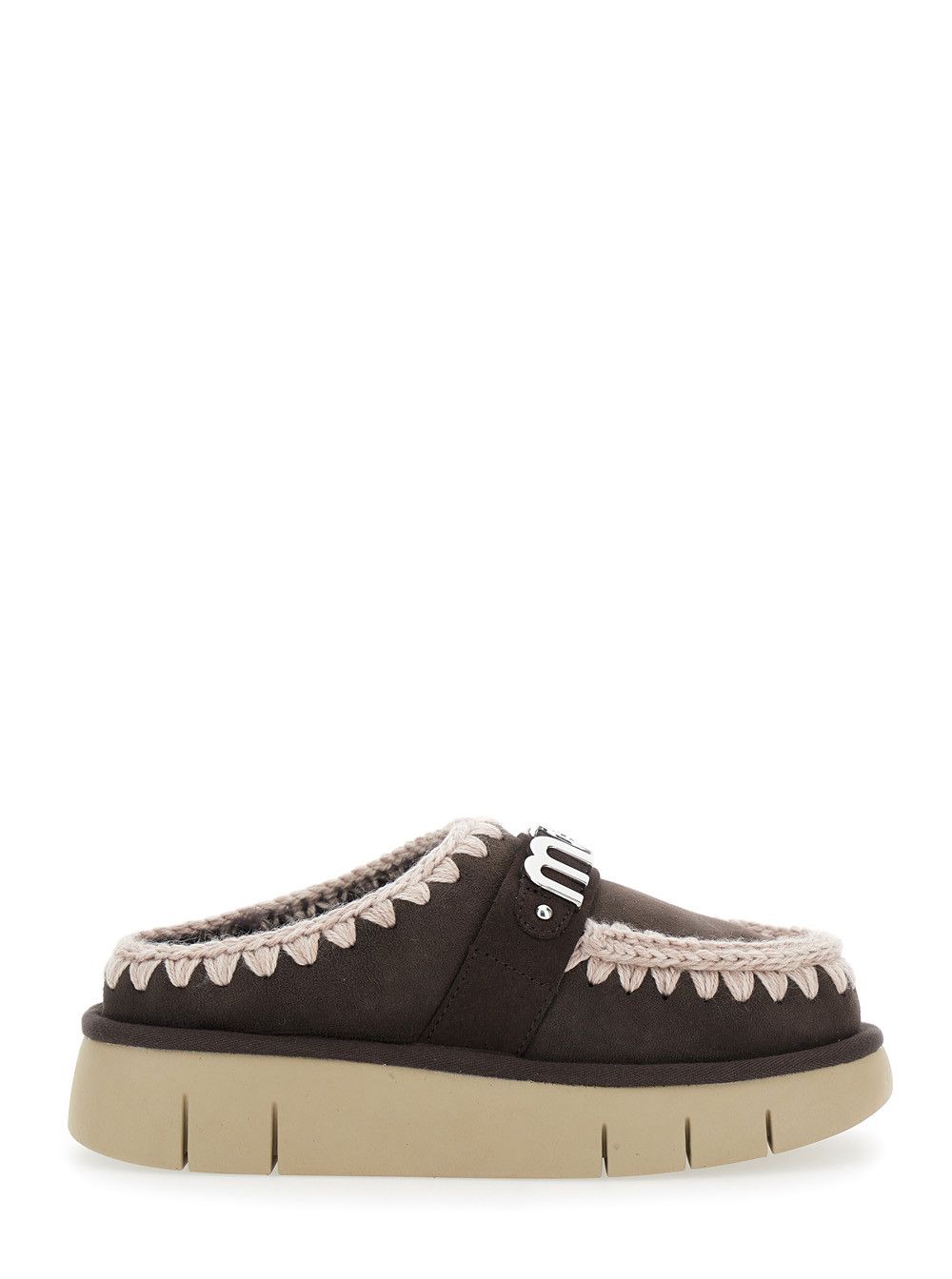 Mou 'Bounce' Brown Mules with Logo Lettering and Open Rear in Leather Woman Size US 10 / IT 40 - 1 Thumbnail