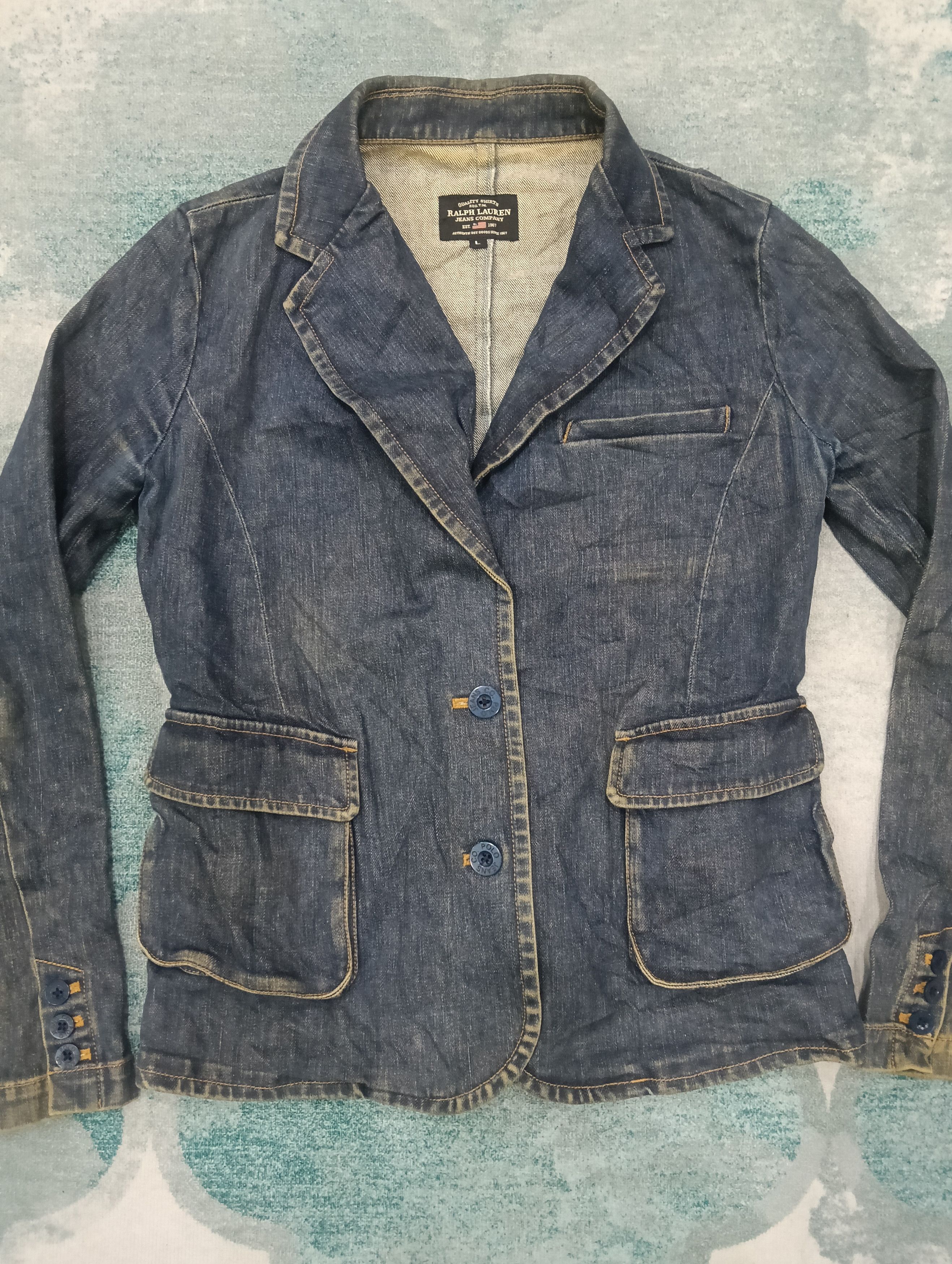 Polo Ralph Lauren × RRL Ralph Lauren × Ralph Lauren Vintage Ralph Lauren Denim Jacket Like Blazer Size L / US 10 / IT 46 - 2 Thumbnail