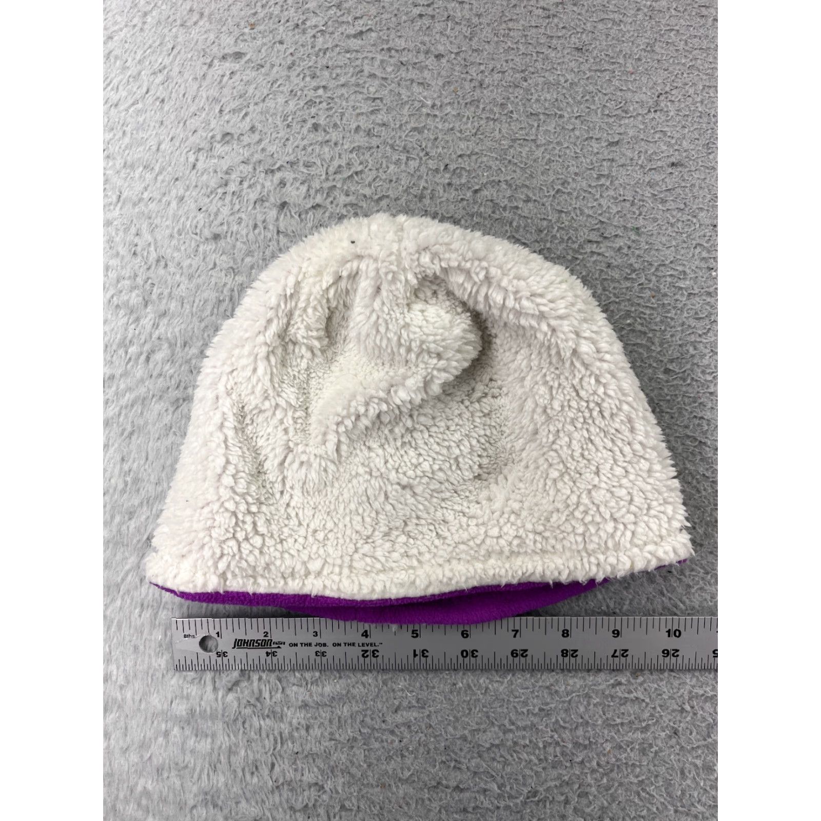 Vintage Beanie One Size Purple White Knit Lined Acrylic Polyester Snow Ski Womens Size ONE SIZE - 3 Thumbnail