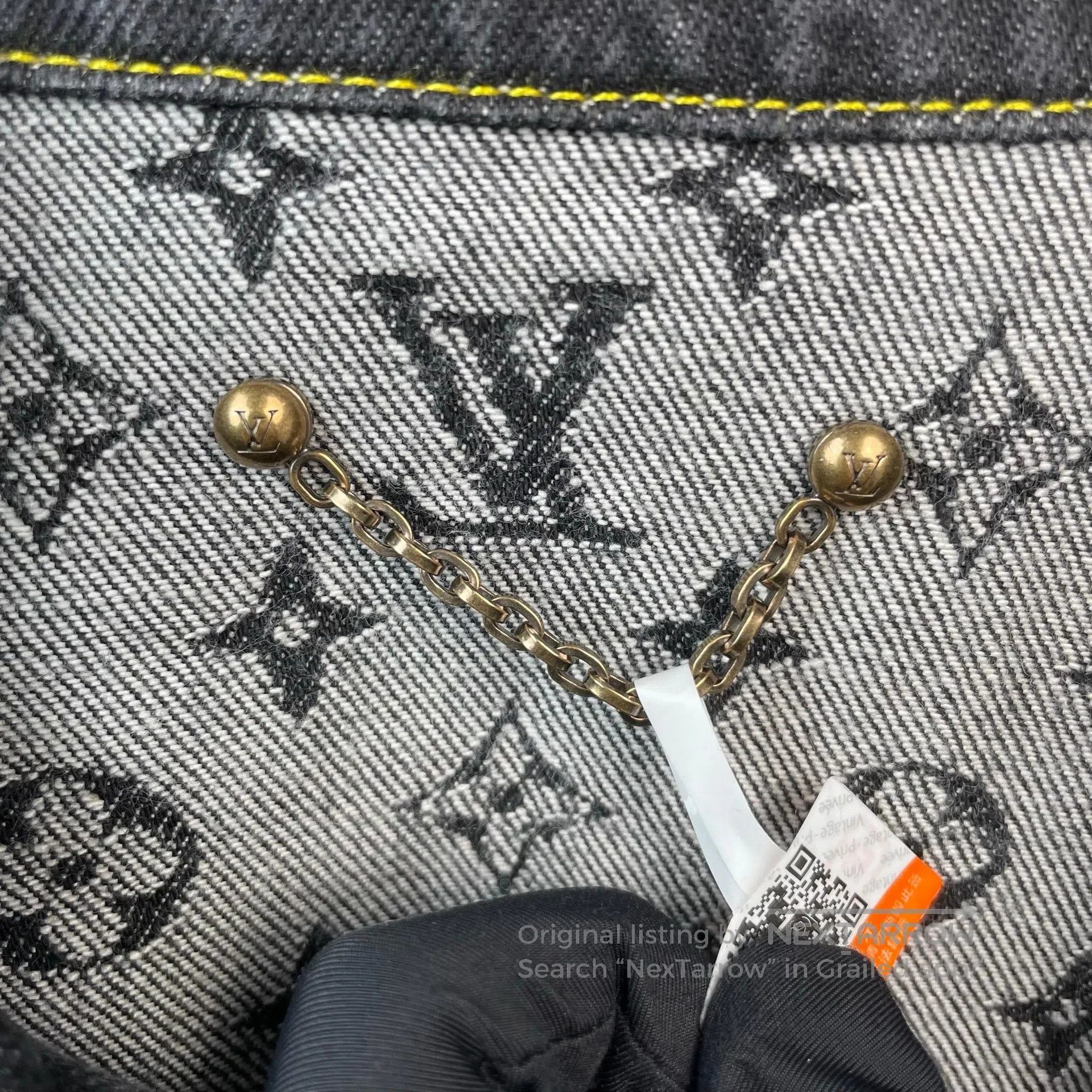 Louis Vuitton Louis Vuitton Black Full Logo Patchwork Denim Jacket| Size US M / EU 48-50 / 2 - 4 Thumbnail