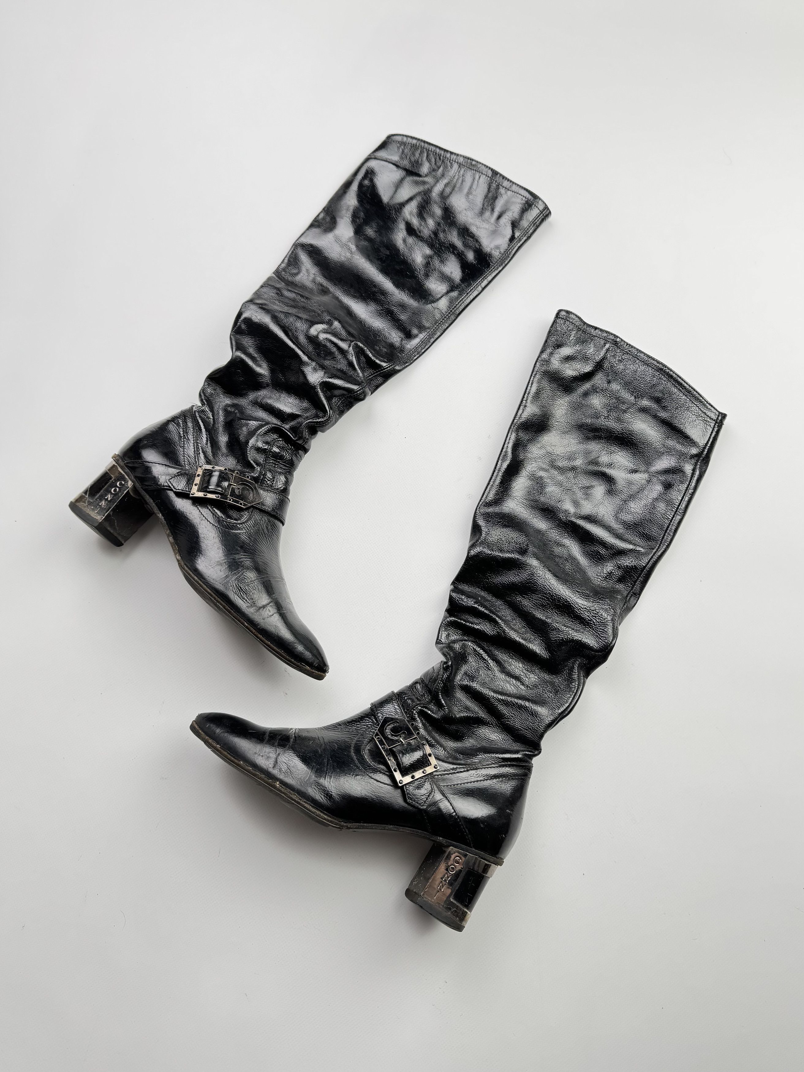 Vintage Vintage Leather Boots With Straps B427(V532)E2 Size US 7 / IT 37 - 1 Thumbnail