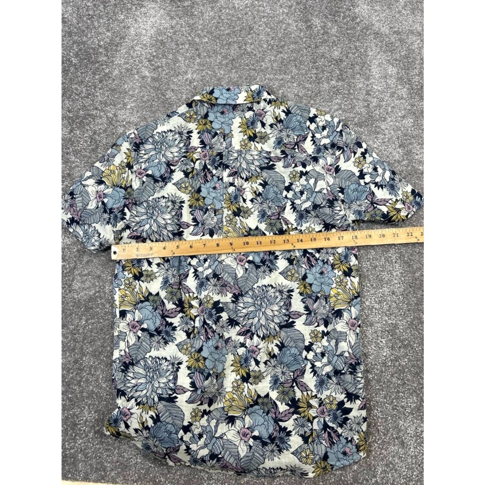 Marine Layer Marine Layer Button-Up Floral Cotton Short Sleeve Button-Down Collared Shirt Navy Blue Pink Yellow Mens L Spring Summer Casual Size US L / EU 52-54 / 3 - 5 Thumbnail