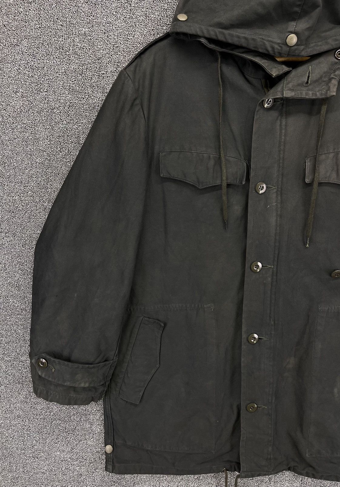Vintage Vintage 90s Humme GMBH Military Army Hooded Jacket Size US L / EU 52-54 / 3 - 10 Thumbnail