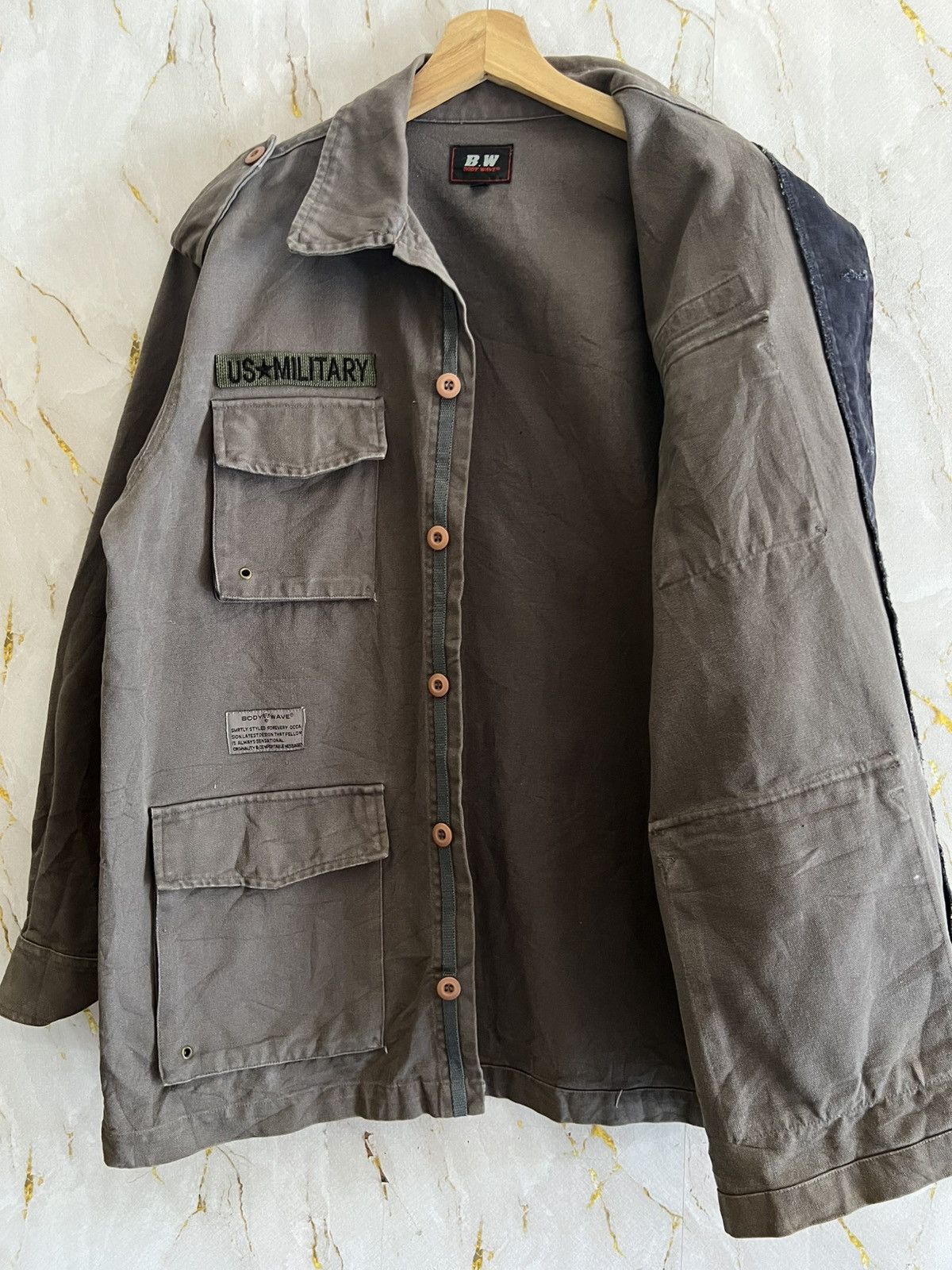 Japanese Brand Body Wave Jacket – Vintage 90s Streetwear Archive Size US L / EU 52-54 / 3 - 3 Thumbnail