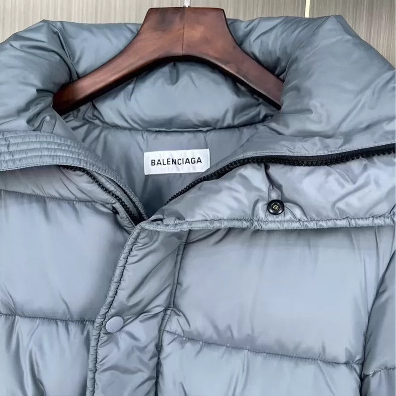 Balenciaga Balenciaga Silver Grey Collar Embroidered Logo Down Jacket- Size US XS / EU 42 / 0 - 3 Thumbnail