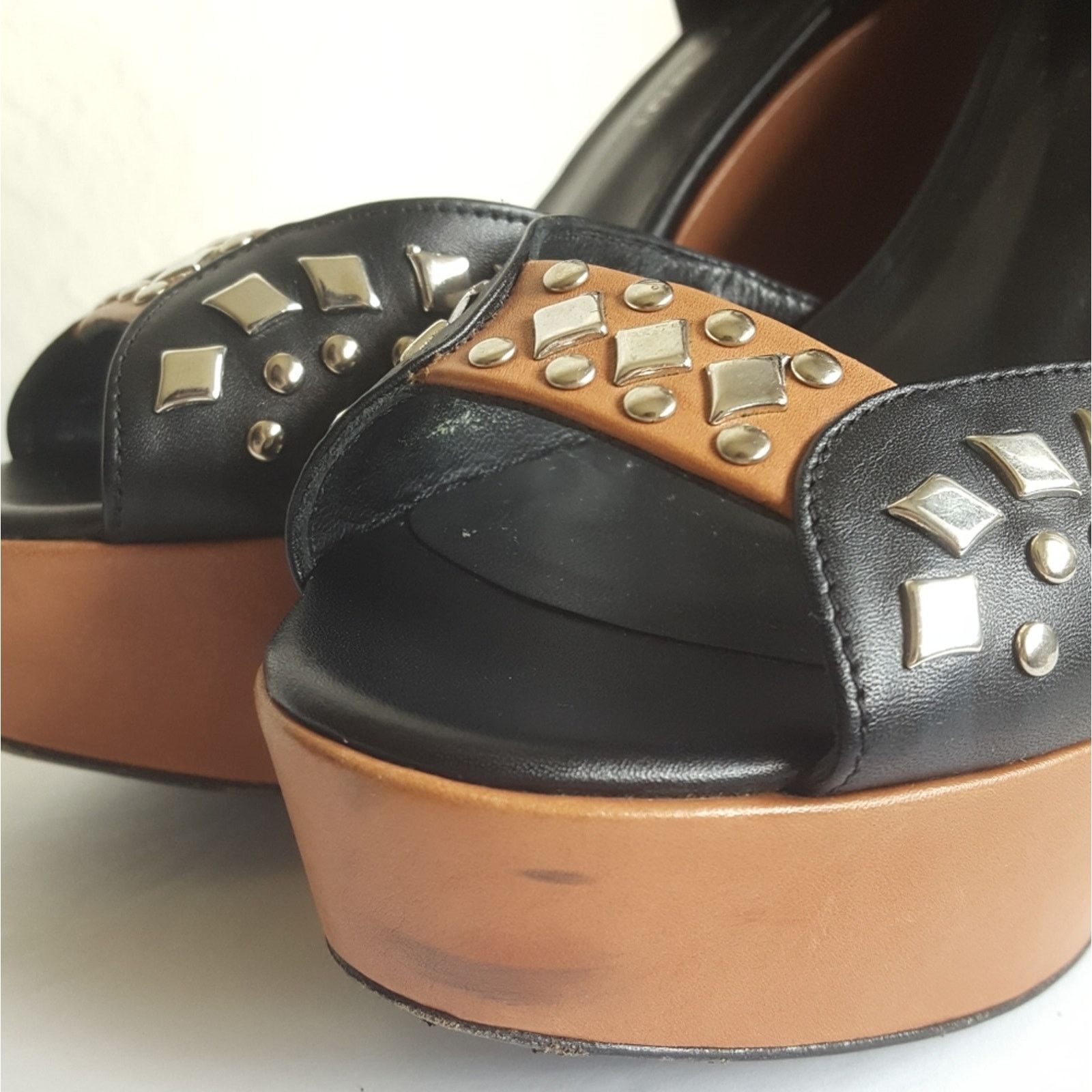 Barbara Bui Barbara Bui Paris Studded Ankle Strap Wedge Platform Leather Size US 6 / IT 36 - 11 Thumbnail