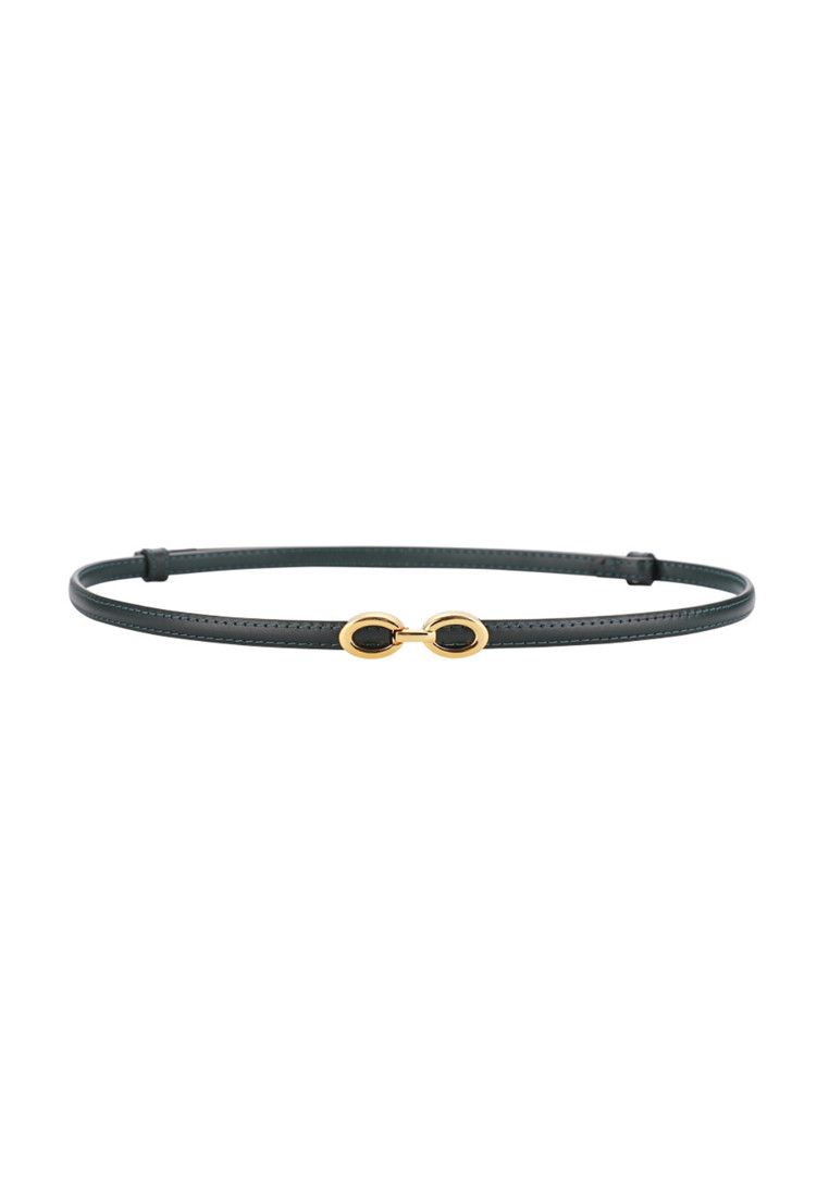 Other Green Women's Leather Belts with Gold Buckle Belt Size ONE SIZE - 2 Thumbnail
