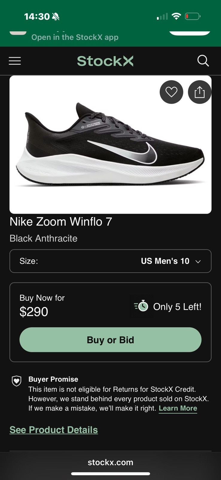 Nike Nike Zoom Winflo 7 Black Running Shoes 2020 edition StockX Size US 11 / EU 44 - 1 Thumbnail