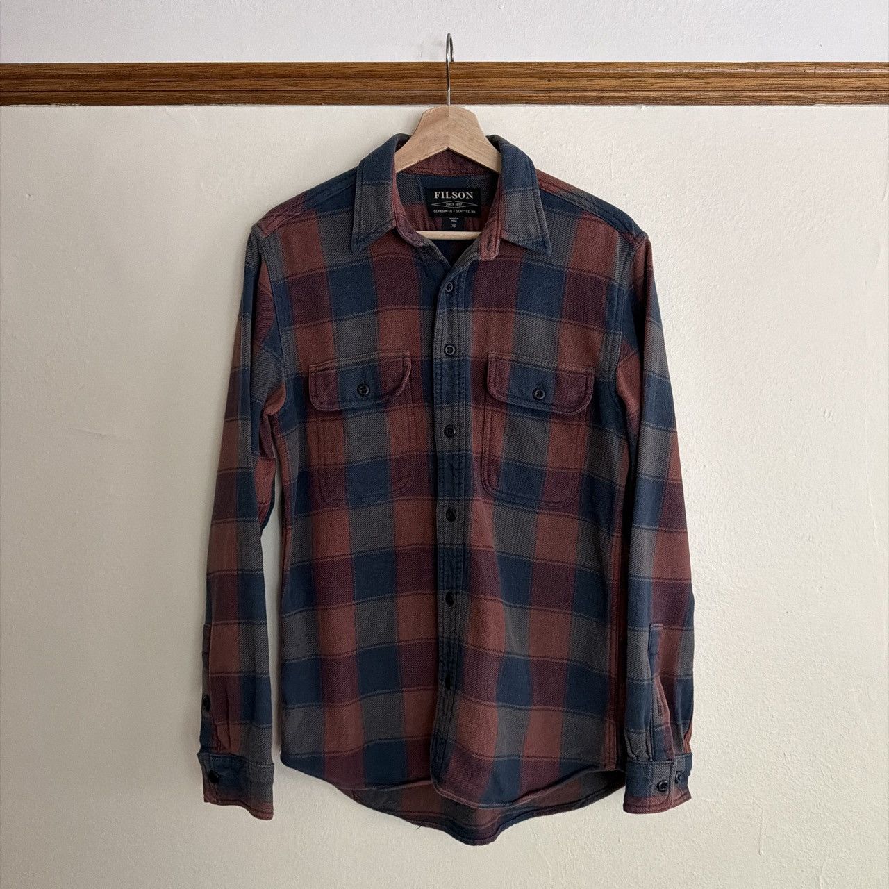 Filson FILSON Plaid Button Down Shirt - XS - Rust/Blue Size US XS / EU 42 / 0 - 1 Thumbnail
