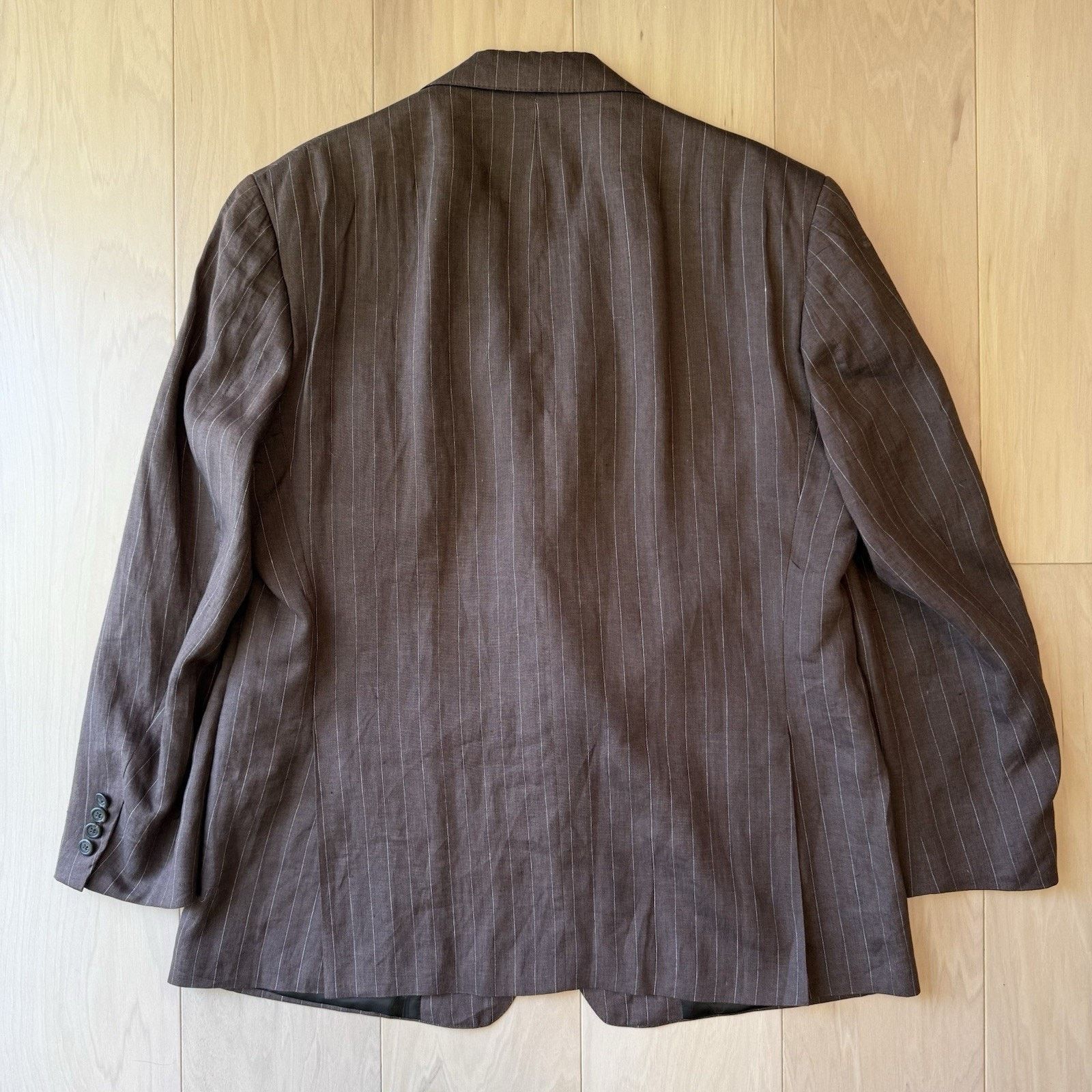 Polo Ralph Lauren × Vintage Vintage Polo Ralph Lauren Blazer 44/38 Reg Brown Pinstripe Size 44R - 9 Thumbnail