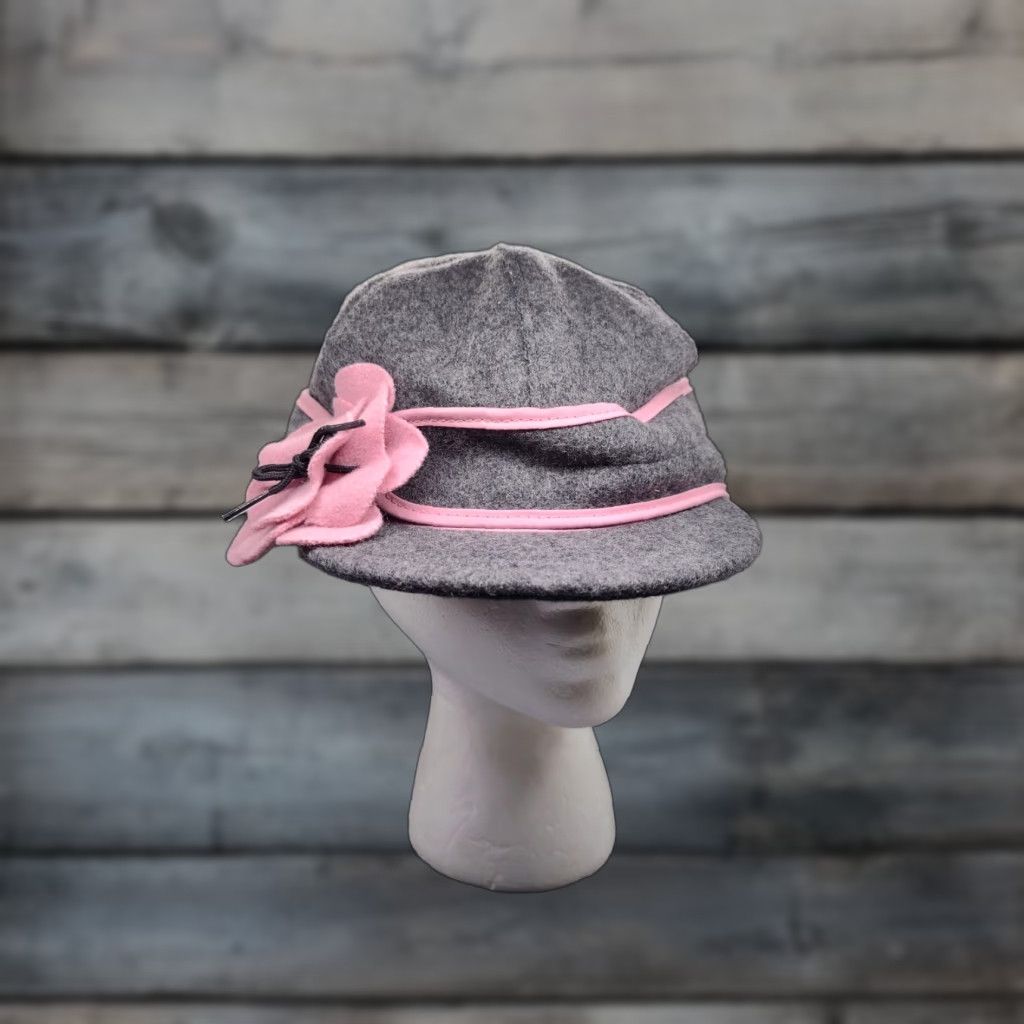 Vintage VINTAGE Stormy Kromer Women’s Wool Cadet Hat US Made Gray Pink 90s Winter Warm - Mens Size ONE SIZE - 1 Thumbnail
