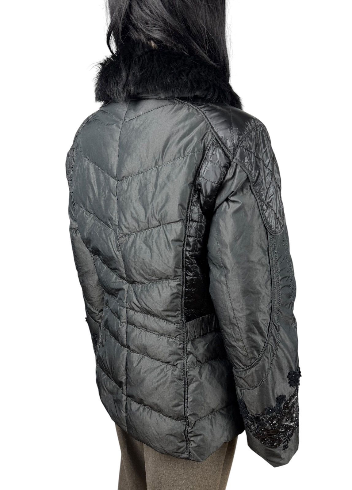 Bogner Sonia Bogner Down Jacket Real Fur Collar Embroidered Flowers Size L / US 10 / IT 46 - 8 Thumbnail