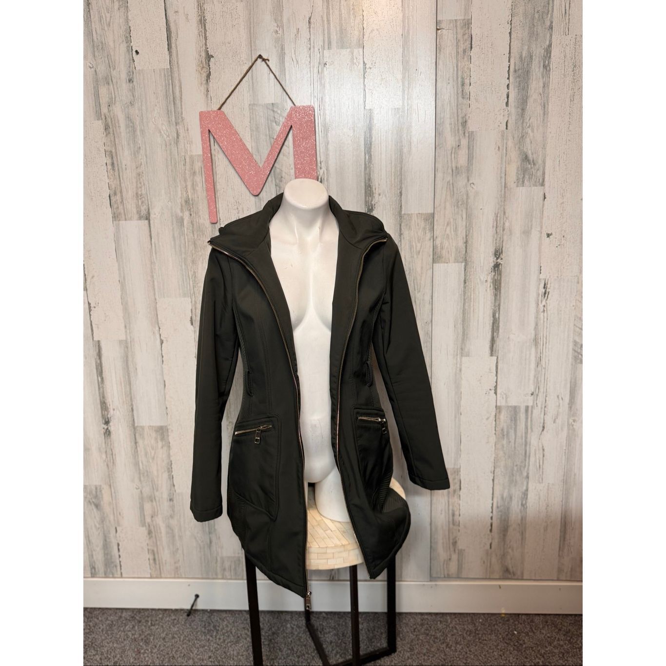 Guess GUESS Women’s Black Hooded Zip-Up Jacket Coat Size M Size M / US 6-8 / IT 42-44 - 1 Thumbnail