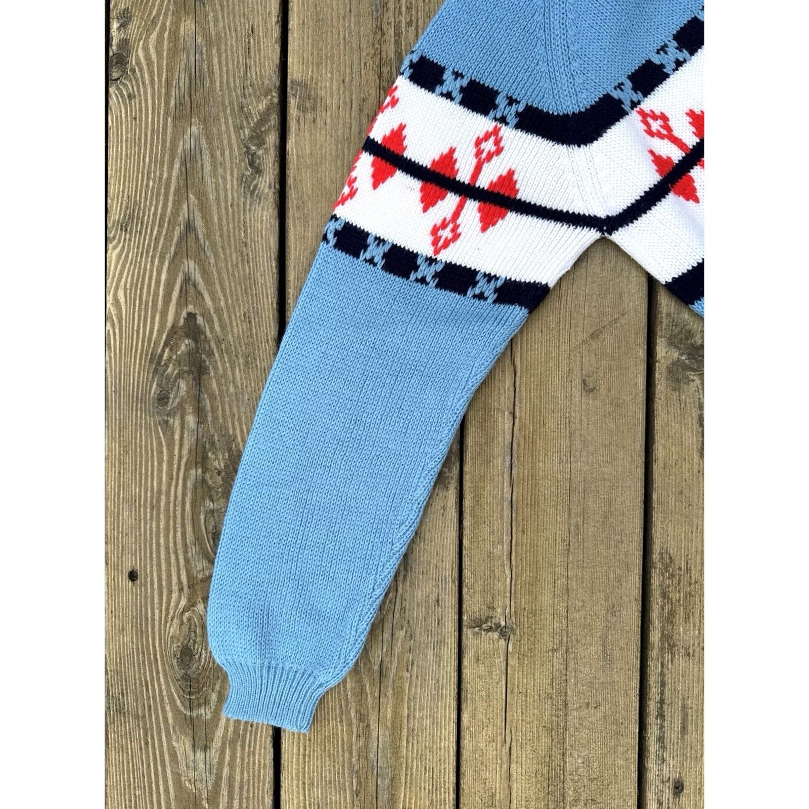 Vintage VINTAGE Nordic Ski Sweater Blue Red White Knit S Adult XS 70s 80s JCPenney Size S / US 4 / IT 40 - 7 Thumbnail