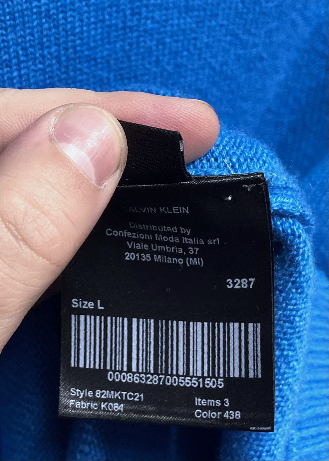 Calvin Klein 205W39NYC Calvin Klein 205W39NYC Blue Cashmere Sweater Size US L / EU 52-54 / 3 - 7 Thumbnail