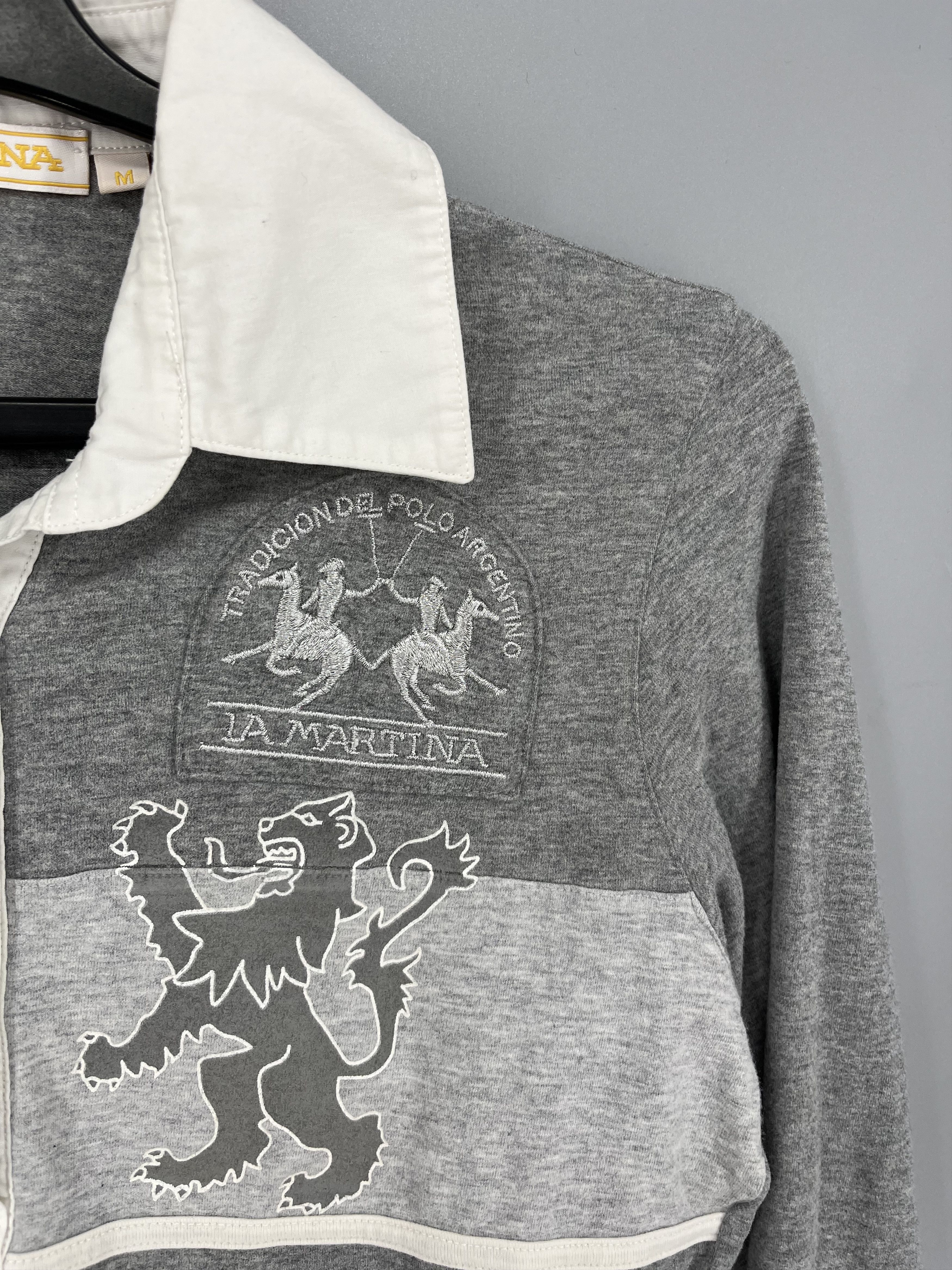 La Martina VTG La Martina Saddlery Gray Long Sleeve Polo Shirt Size M Size M / US 6-8 / IT 42-44 - 10 Thumbnail