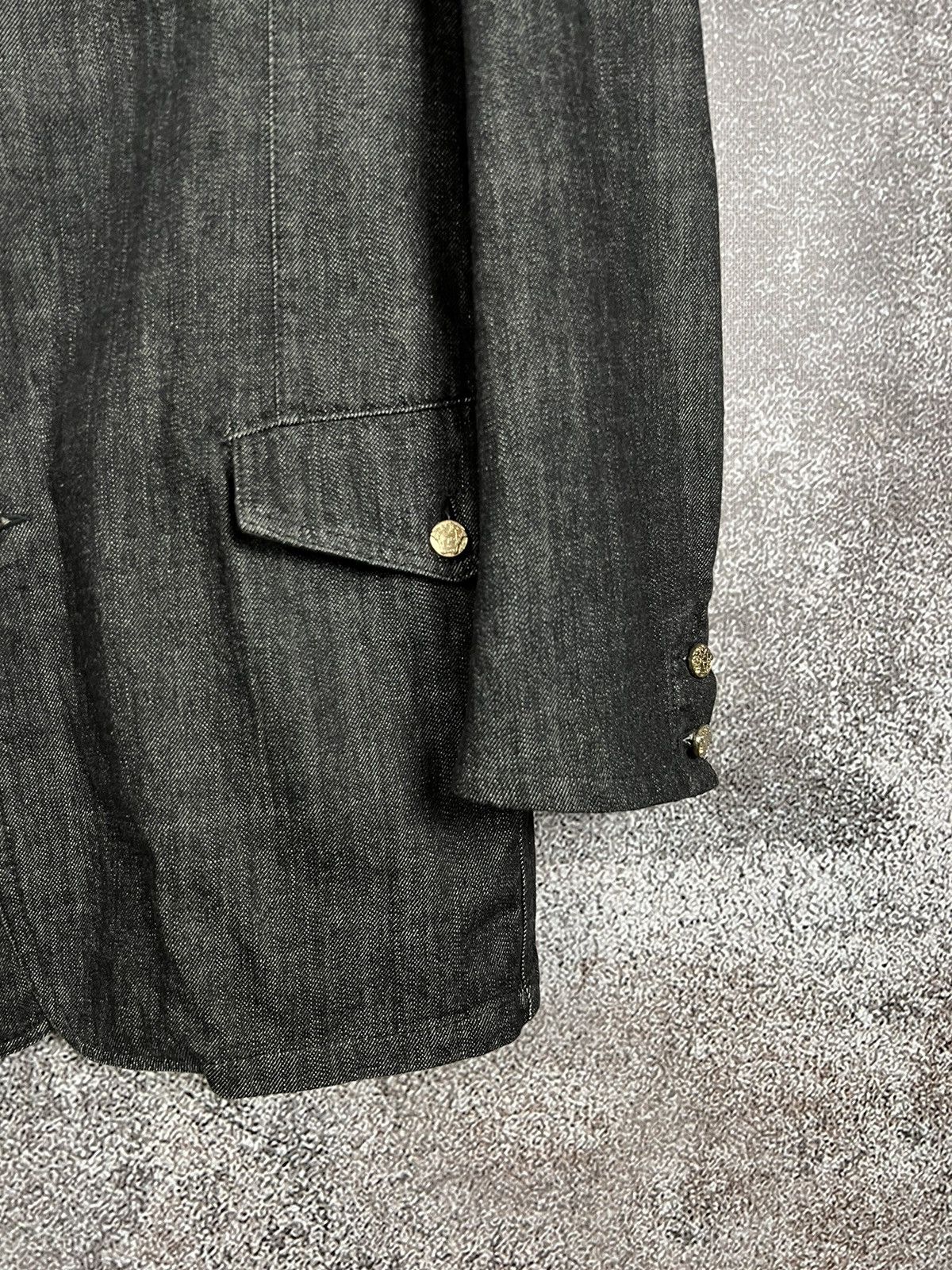 Versace Gianni Versace Leather Denim Blazer Jacket medusa coat Size US XL / EU 56 / 4 - 6 Thumbnail
