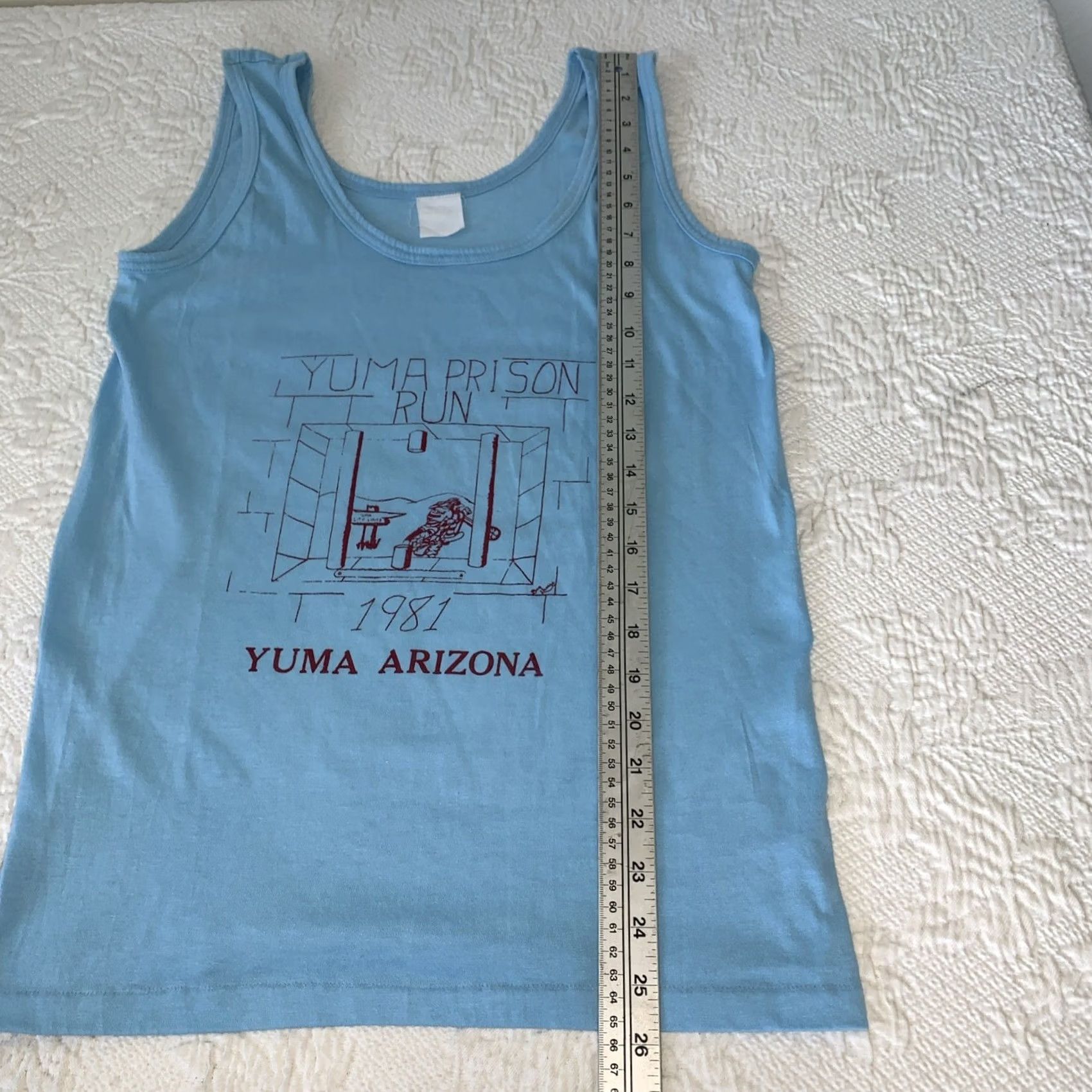 Anvil VINTAGE Yuma Prison Run Harley Tank Top Womens Size M Motorcycle RARE 1981 Size M / US 6-8 / IT 42-44 - 4 Thumbnail