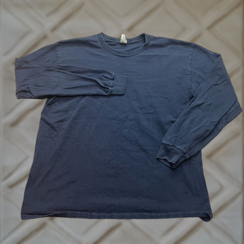 Gildan Gildan Shirt Mens L Ultra Cotton Blue Long Sleeve Crew Tee Shirt Adults Cotton Blend Solid Logo Regular Fit Nylon? Size US L / EU 52-54 / 3 - 1 Thumbnail
