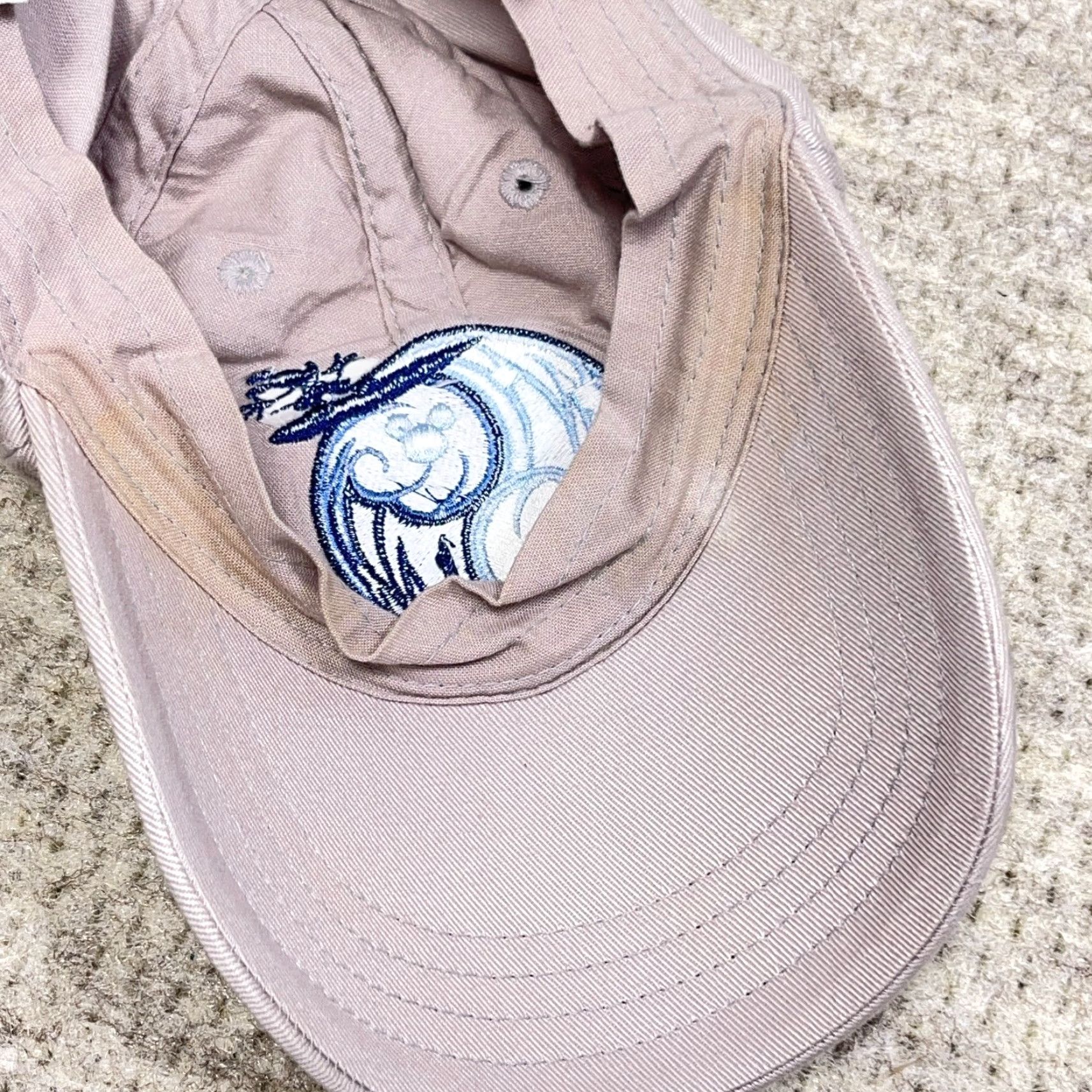 Disney VINTAGE Disney Hat Cap Strap Back Tan Khaki Surfing Peace Sign Dad Mickey Mouse VTG Y2K Beig e Size ONE SIZE - 7 Thumbnail