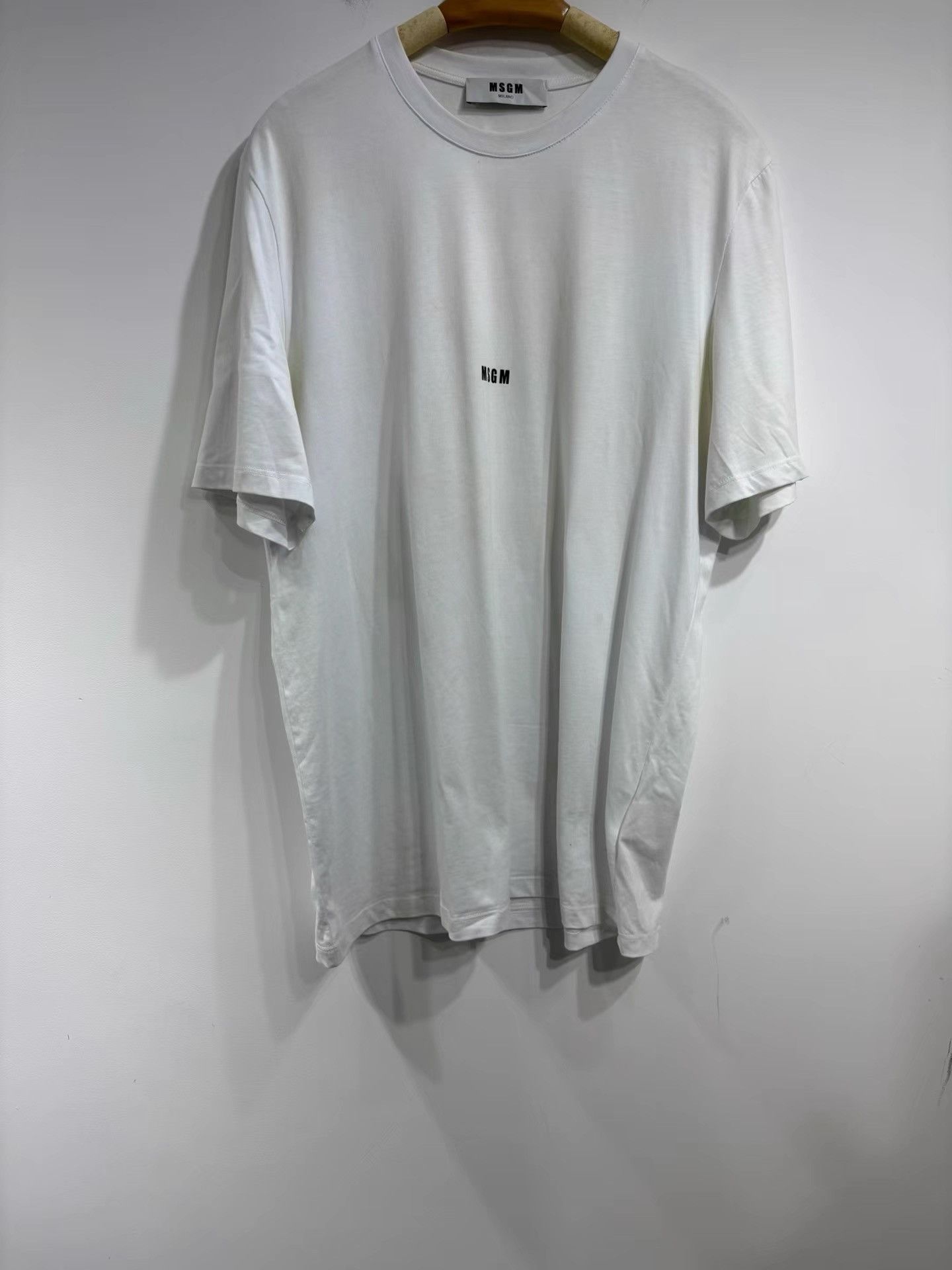 MSGM MSGM Men's Classic Logo White Short Sleeve T-shirt K29 Size US L / EU 52-54 / 3 - 1 Thumbnail