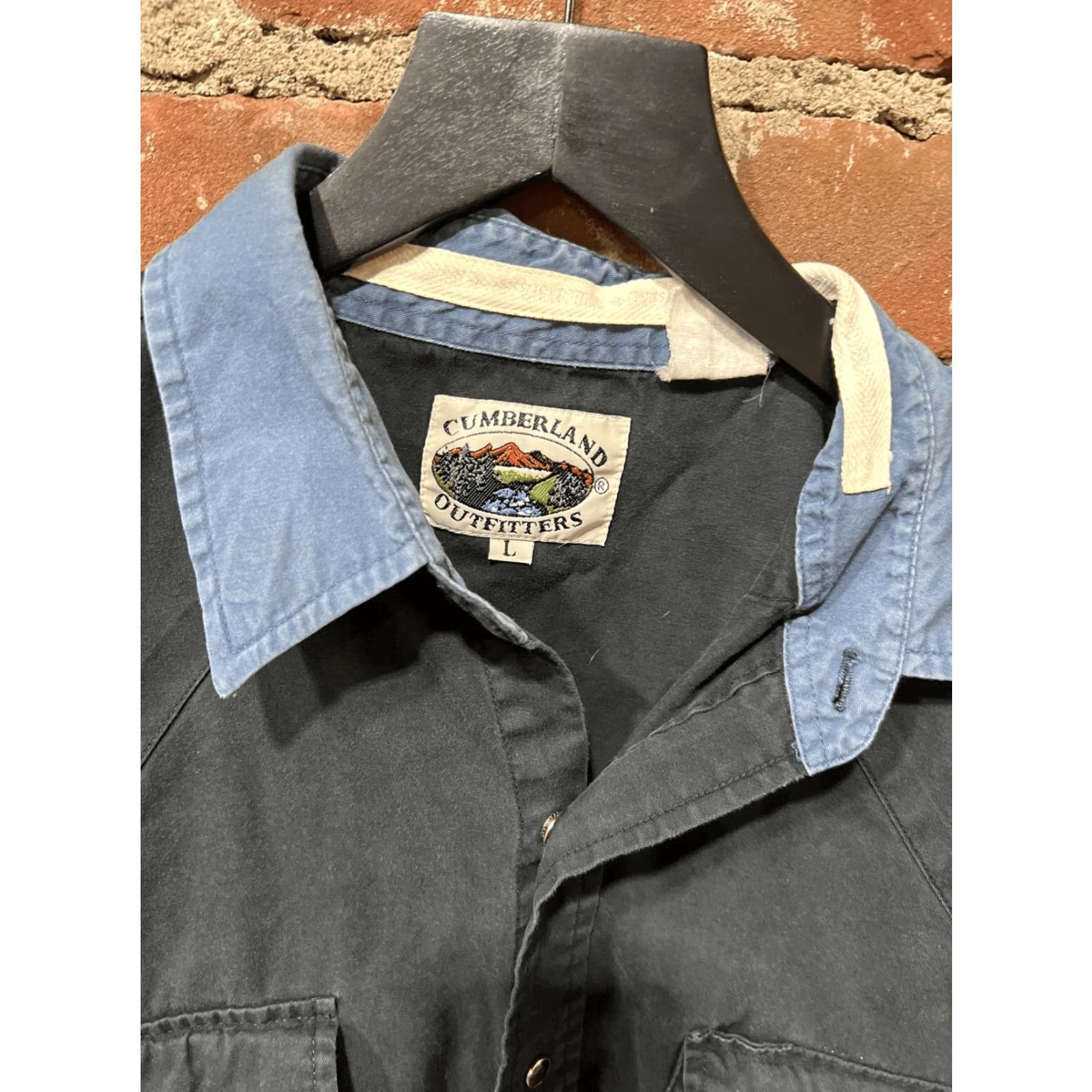 Vintage VINTAGE Cumberland Outfitters Shirt Mens XL Western Pearl Snap Black Blue Size US XL / EU 56 / 4 - 2 Thumbnail