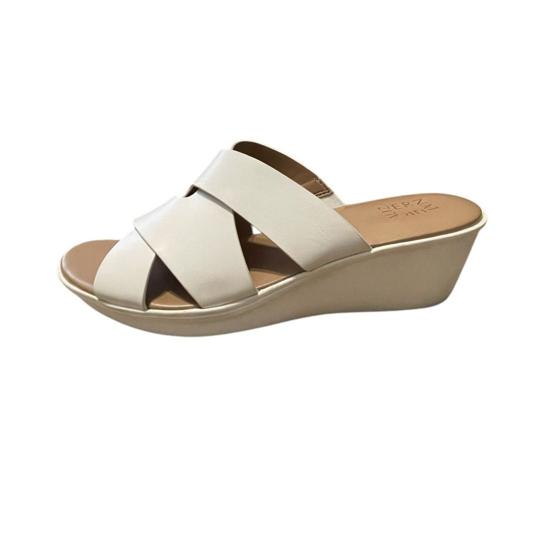 Other Naturalizer Rowena Wedge Leather Sandals Warm White NEW 12 Size US 12 / IT 42 - 3 Thumbnail