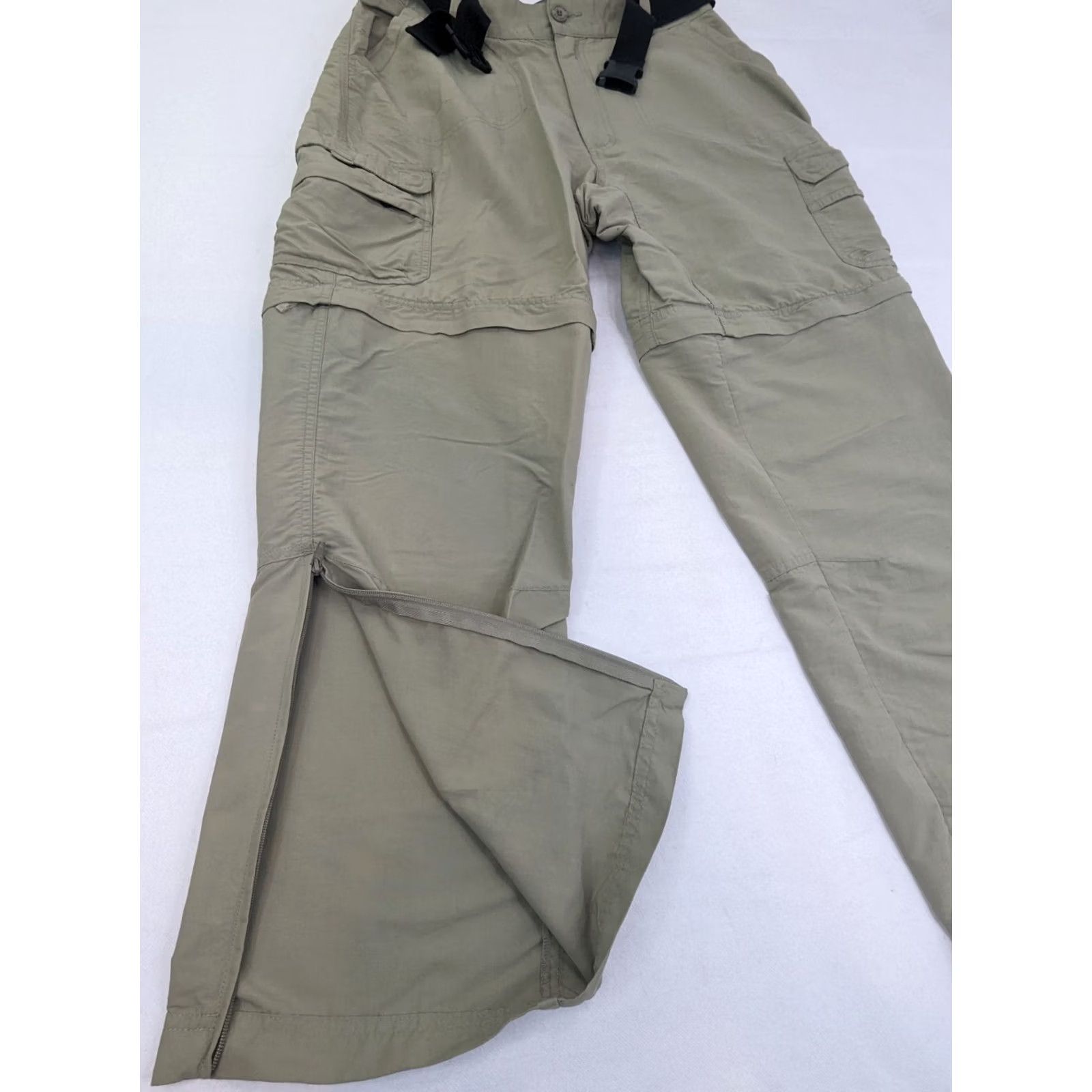 Vintage Cabelas Cargo Pants, 34x28, Khaki Nylon, Convertible, Belt, Regular, Men, 36 TAG/28 True, Outdoor, Vintage: No Size US 34 / EU 50 - 2 Thumbnail