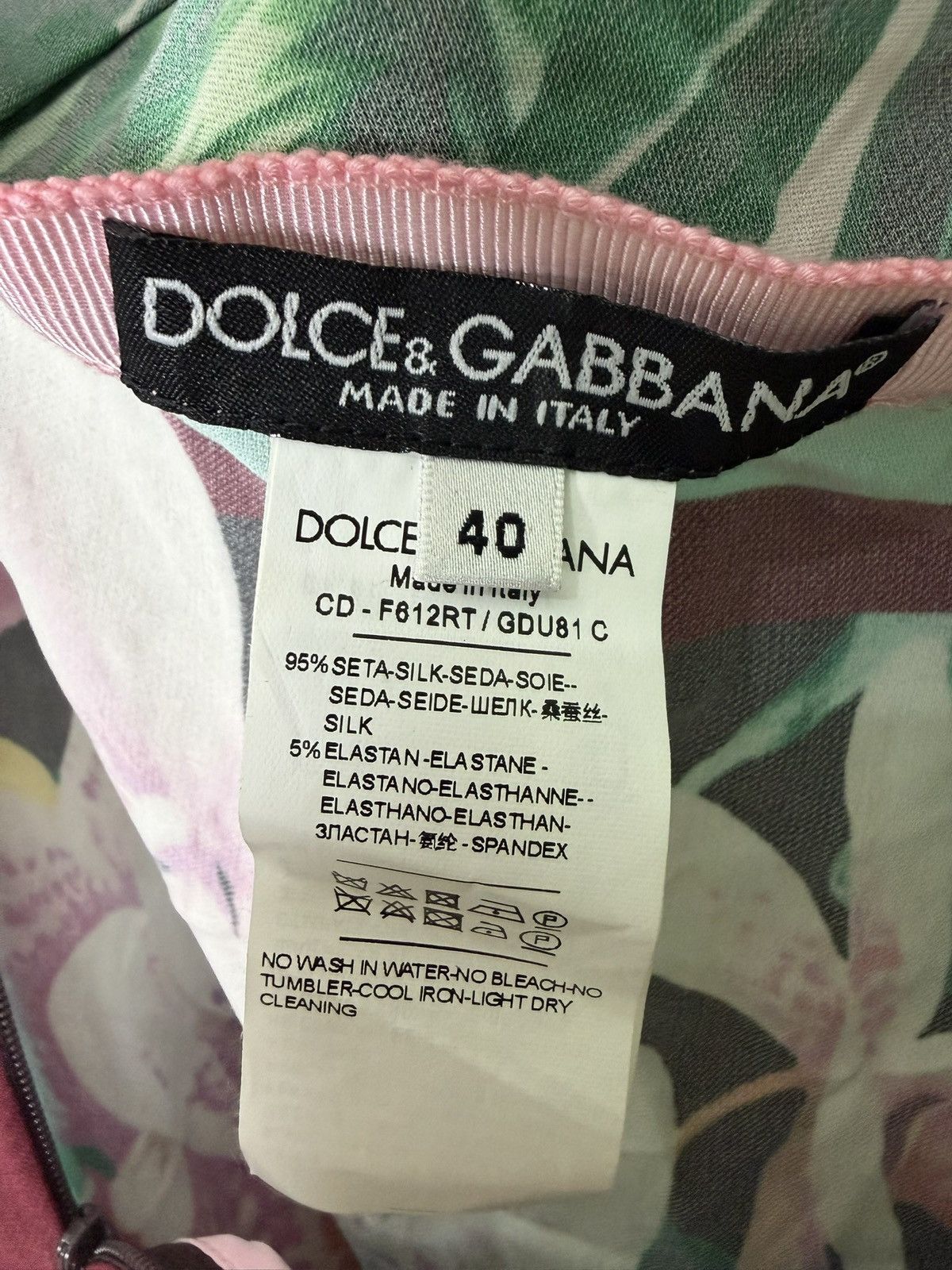 Dolce & Gabbana Dolce & Gabbana Tropical Jungle Print One-Shoulder Dress Size S / US 4 / IT 40 - 5 Thumbnail