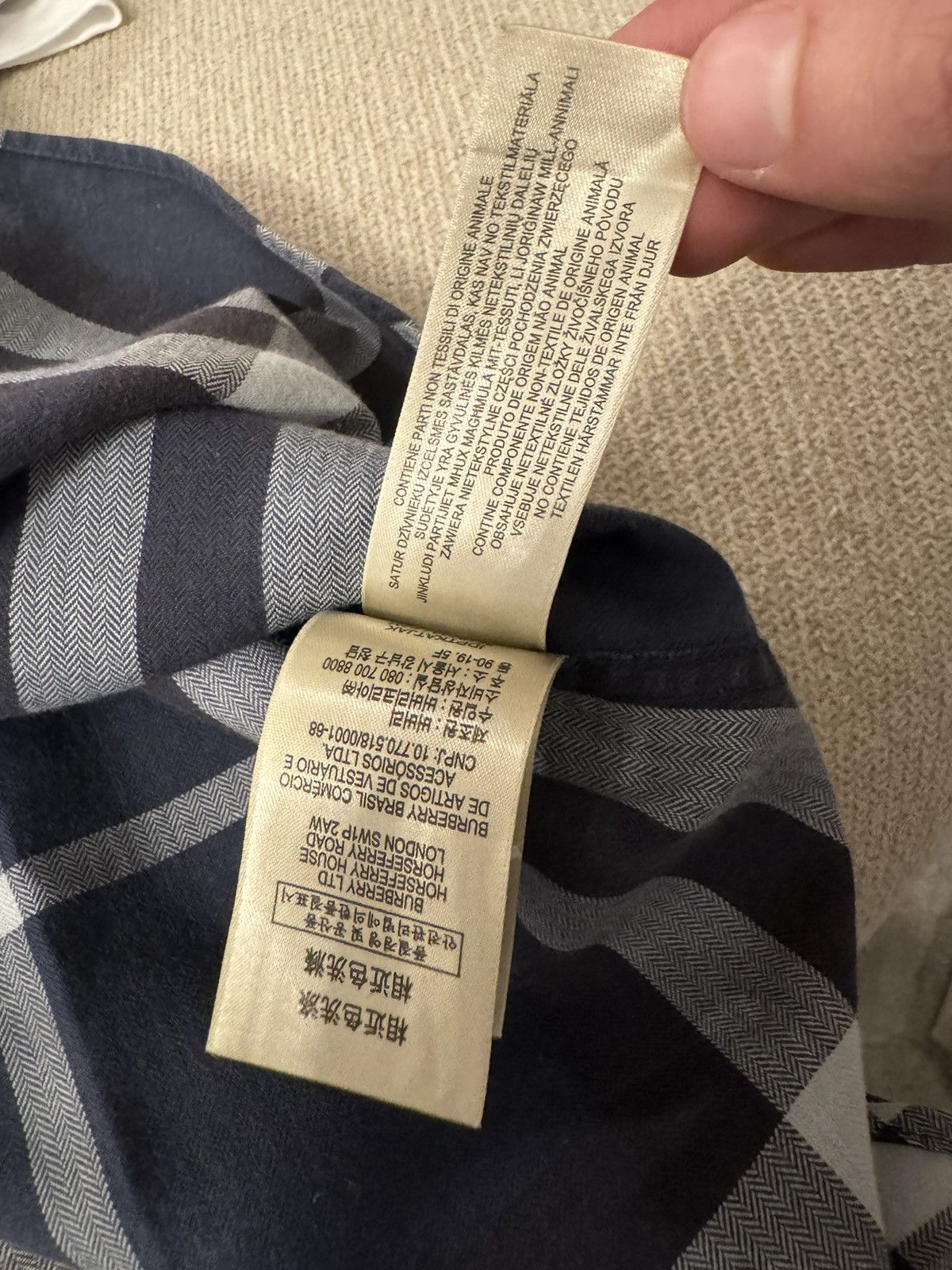 Burberry Men’s Burberry Brit Shirt Small Blue Nova Check Navy Size US XS / EU 42 / 0 - 6 Thumbnail