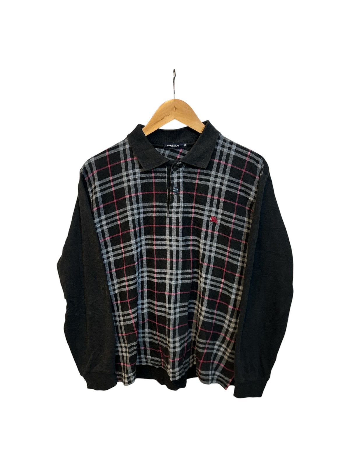 Burberry Vintage Burberry London Nova Check Long Sleeve Polo Shirt Size US L / EU 52-54 / 3 - 1 Thumbnail