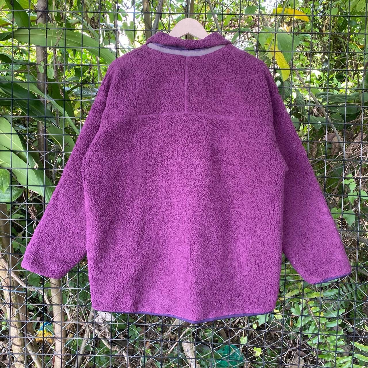 Japanese Brand × Purple Vtg Deep Pile Fleece Zipper Jacket Size US L / EU 52-54 / 3 - 8 Thumbnail