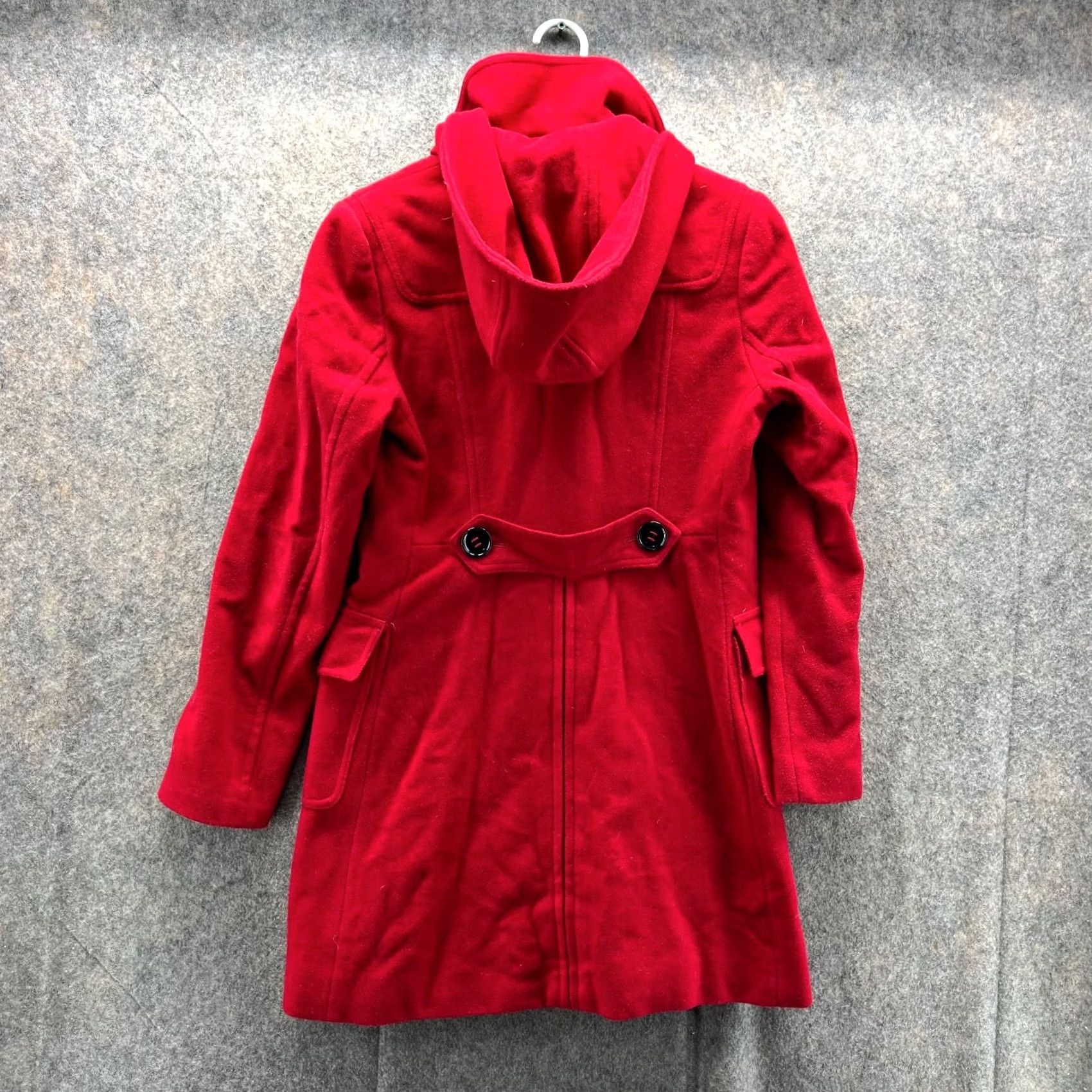 Tommy Hilfiger VINTAGE Tommy Hilfiger Pea Coat Jacket Womens 4 Red Long Wool Lined Nylon Button Night Black? Size S / US 4 / IT 40 - 2 Thumbnail