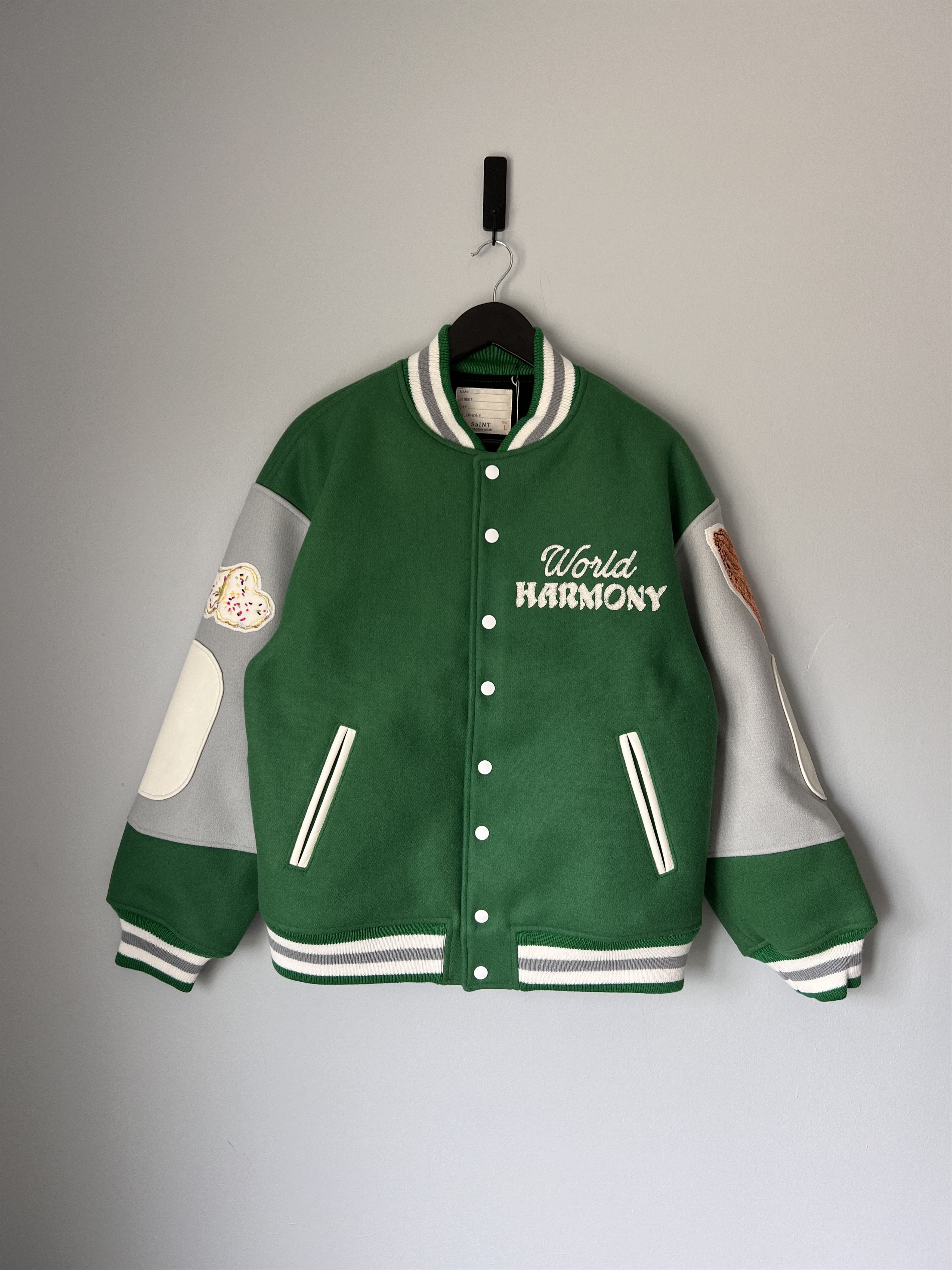 Saint Michael Saint Michael Harmony Wool Varsity Jacket in Green Size US L / EU 52-54 / 3 - 6 Thumbnail