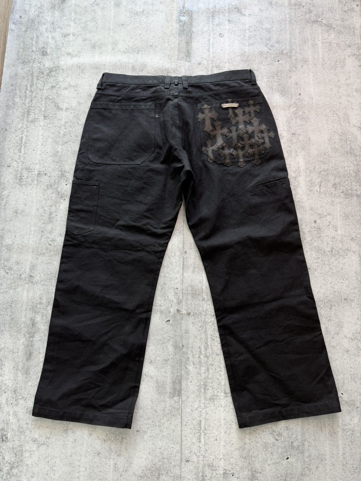 Chrome Heart Black Flooded Patch Carpenter Pants