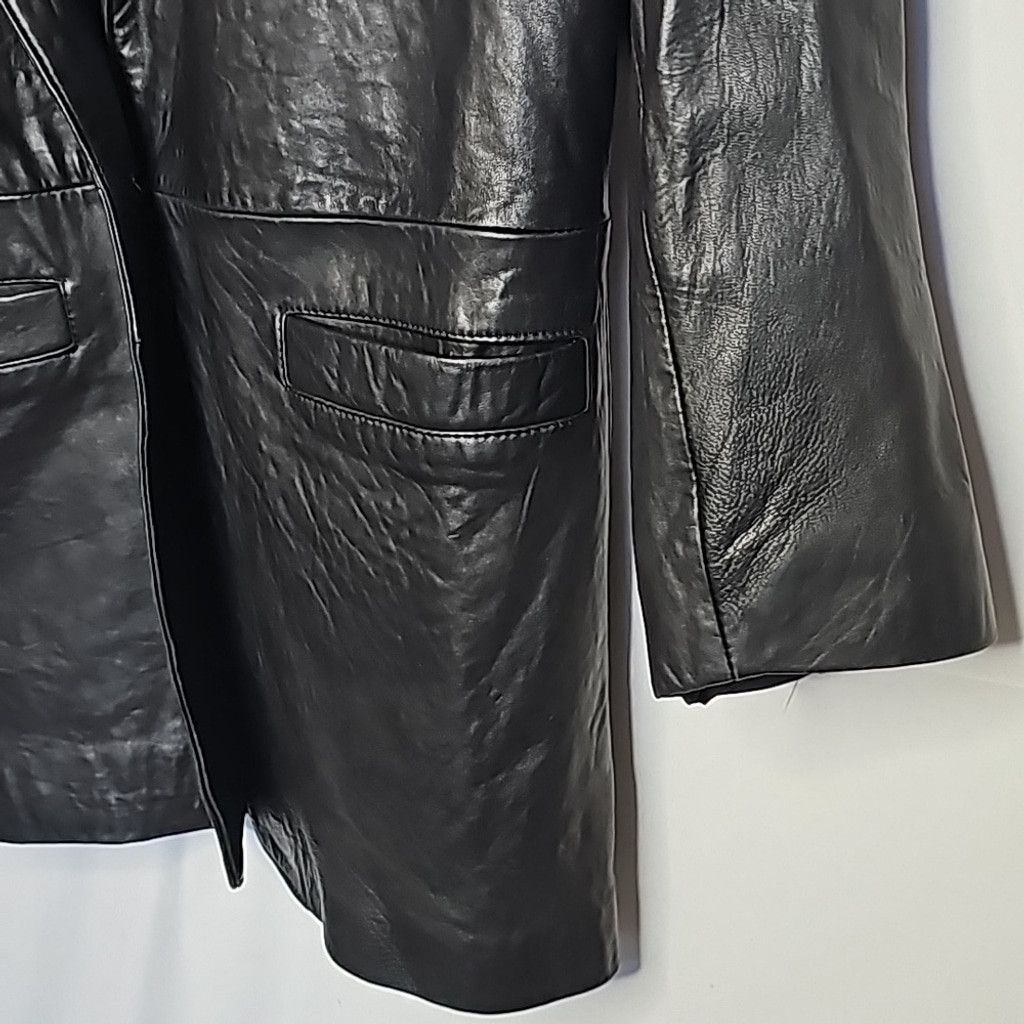 The Unbranded Brand Luis Alvear Vintage 100% leather long one button jacket sz S Size S / US 4 / IT 40 - 5 Thumbnail