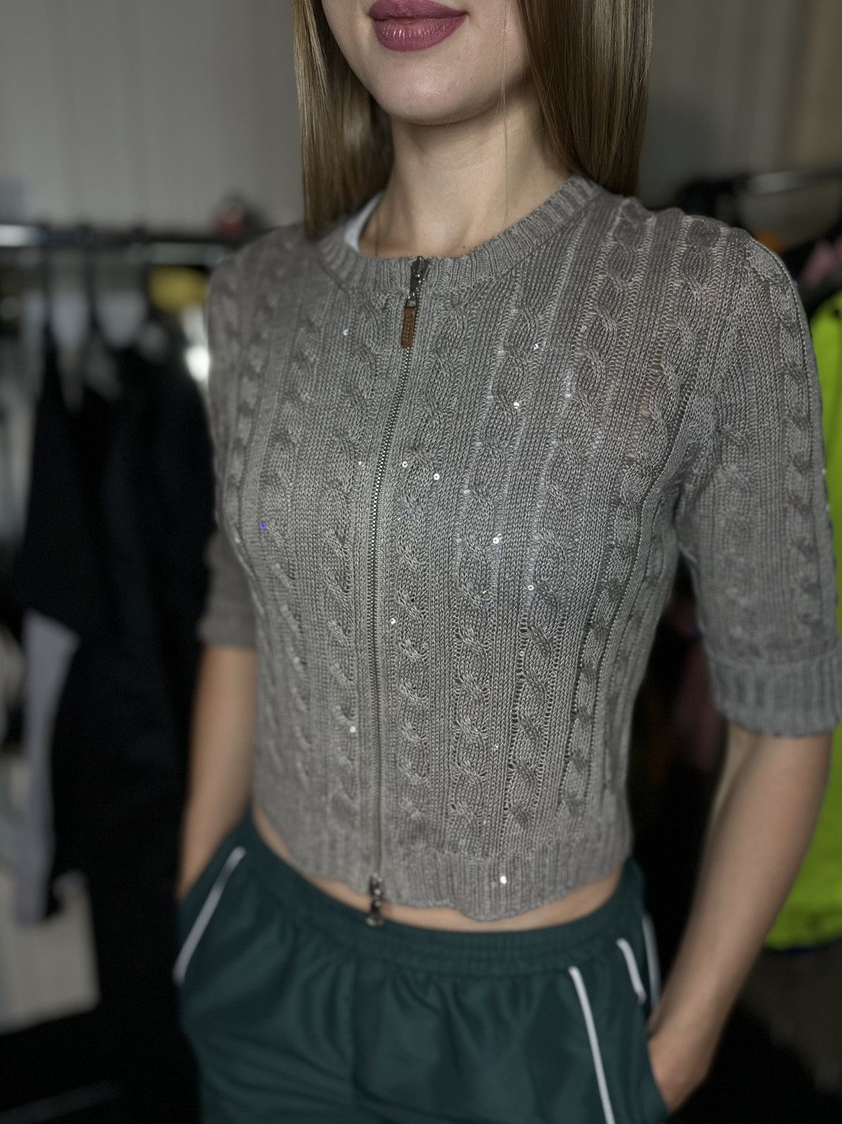 Brunello Cucinelli Brunello Cucinelli Linen Silk Sequin Knit Sweater Size M/L Size L / US 10 / IT 46 - 12 Thumbnail