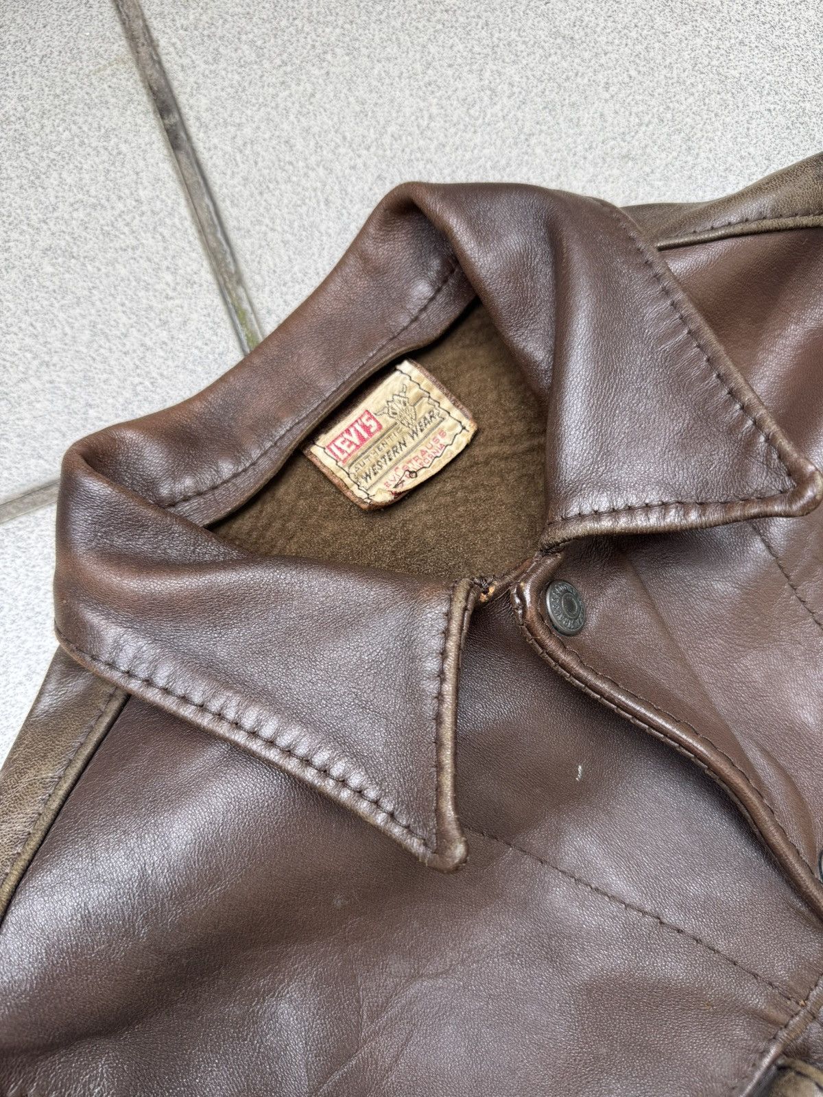 Levi's Vtg 1950s Levi’s ‘short horn’ Big E Leather Jacket Size US S / EU 44-46 / 1 - 2 Thumbnail