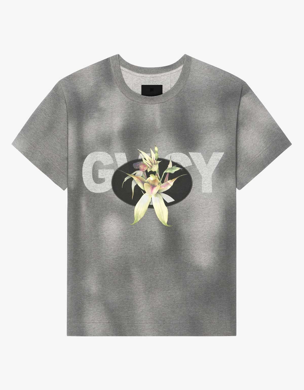 image of Givenchy Black Gvcy Flower Print T-Shirt, Men's (Size XS)