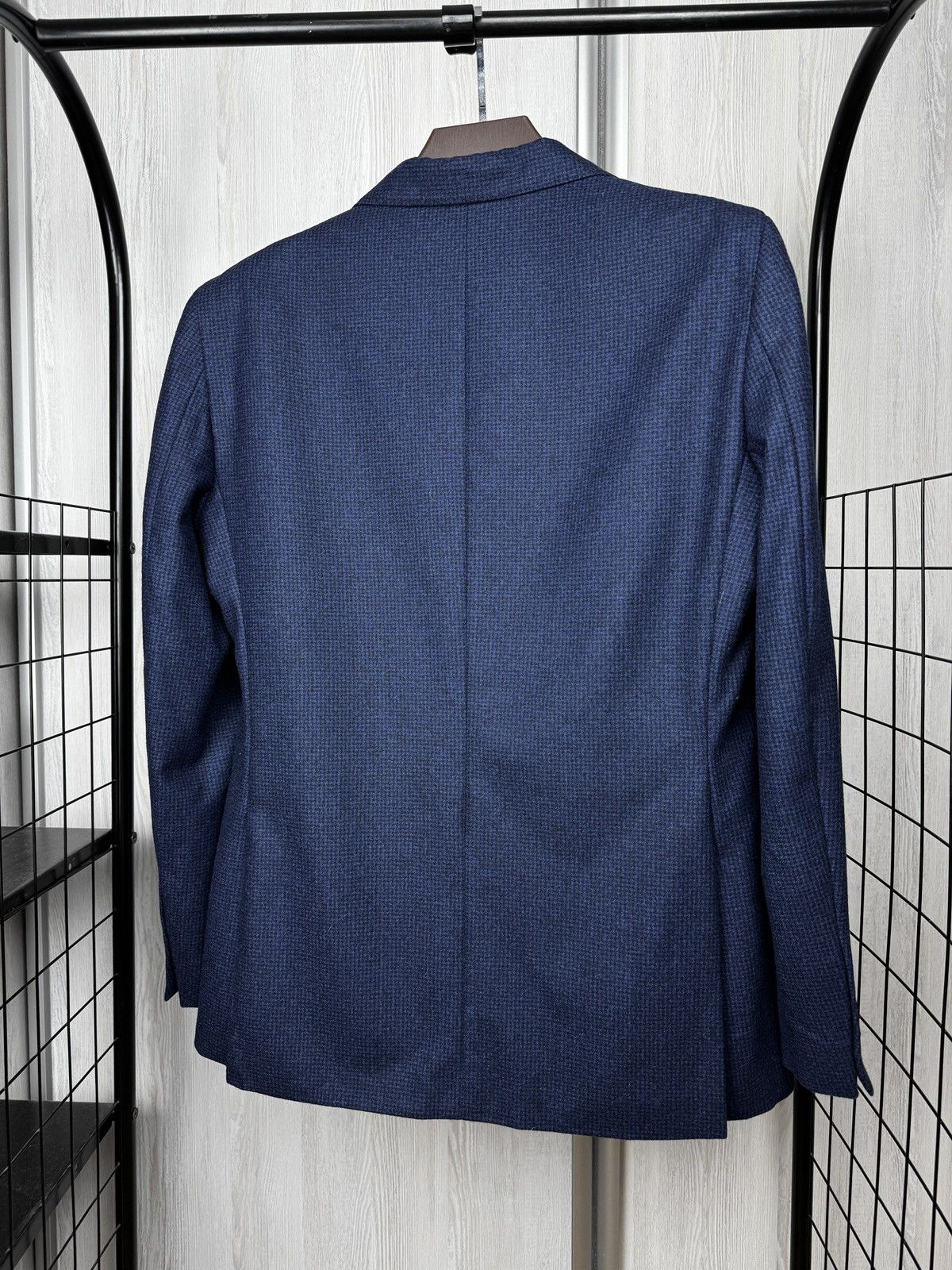 Boggi Boggi Milano Blue checkered houndstooth wool blazer Size 40R - 8 Thumbnail