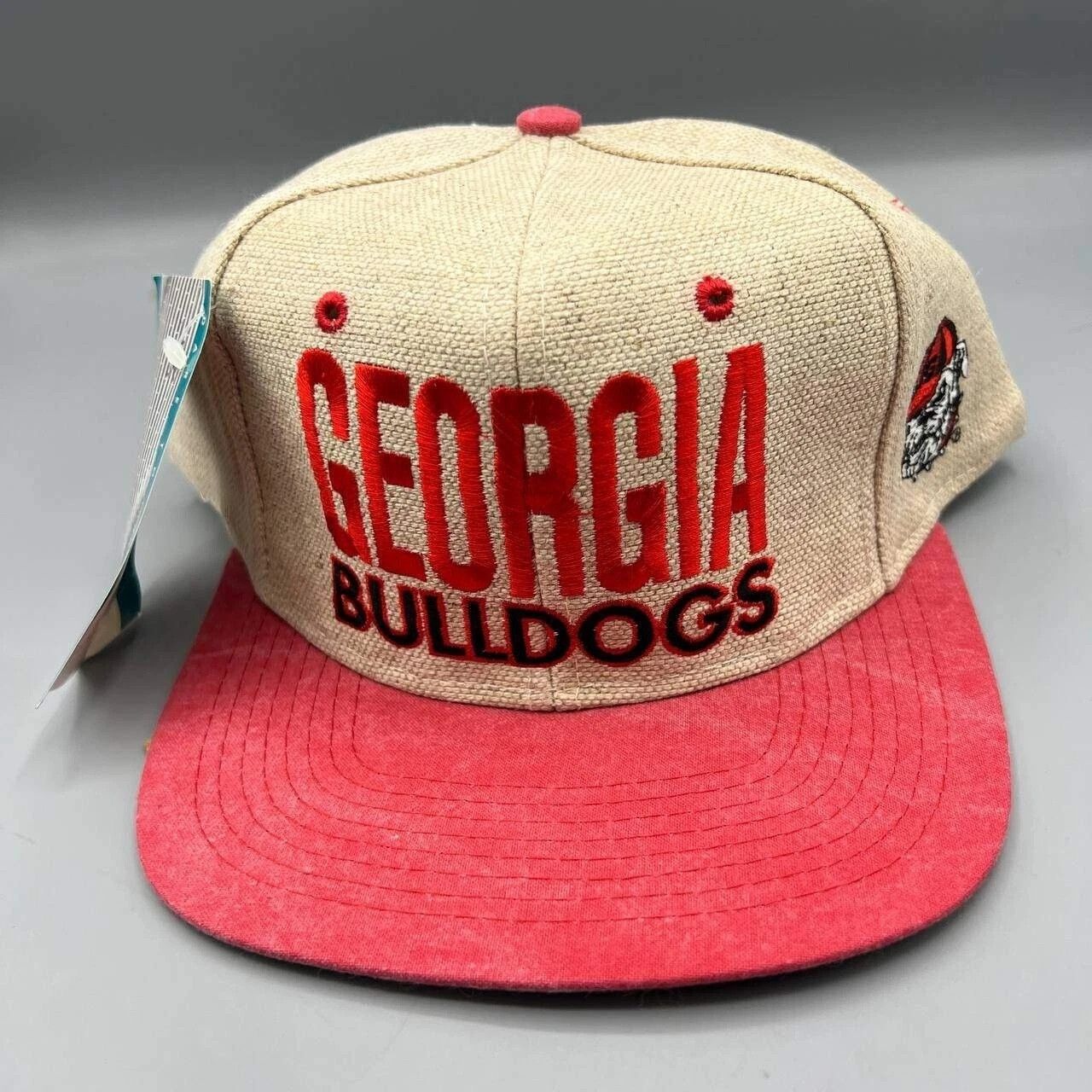 Signatures × Vintage Georgia Bulldogs Hat Men Beige Red Signatures Snap Back Cap Size ONE SIZE - 1 Thumbnail