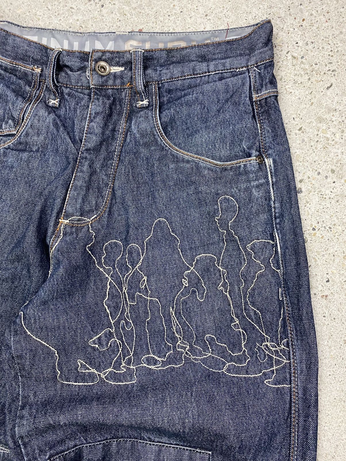 Fubu Fubu platinum raw denim jeans jnco southpole hip hop baggy Size US 34 / EU 50 - 7 Thumbnail