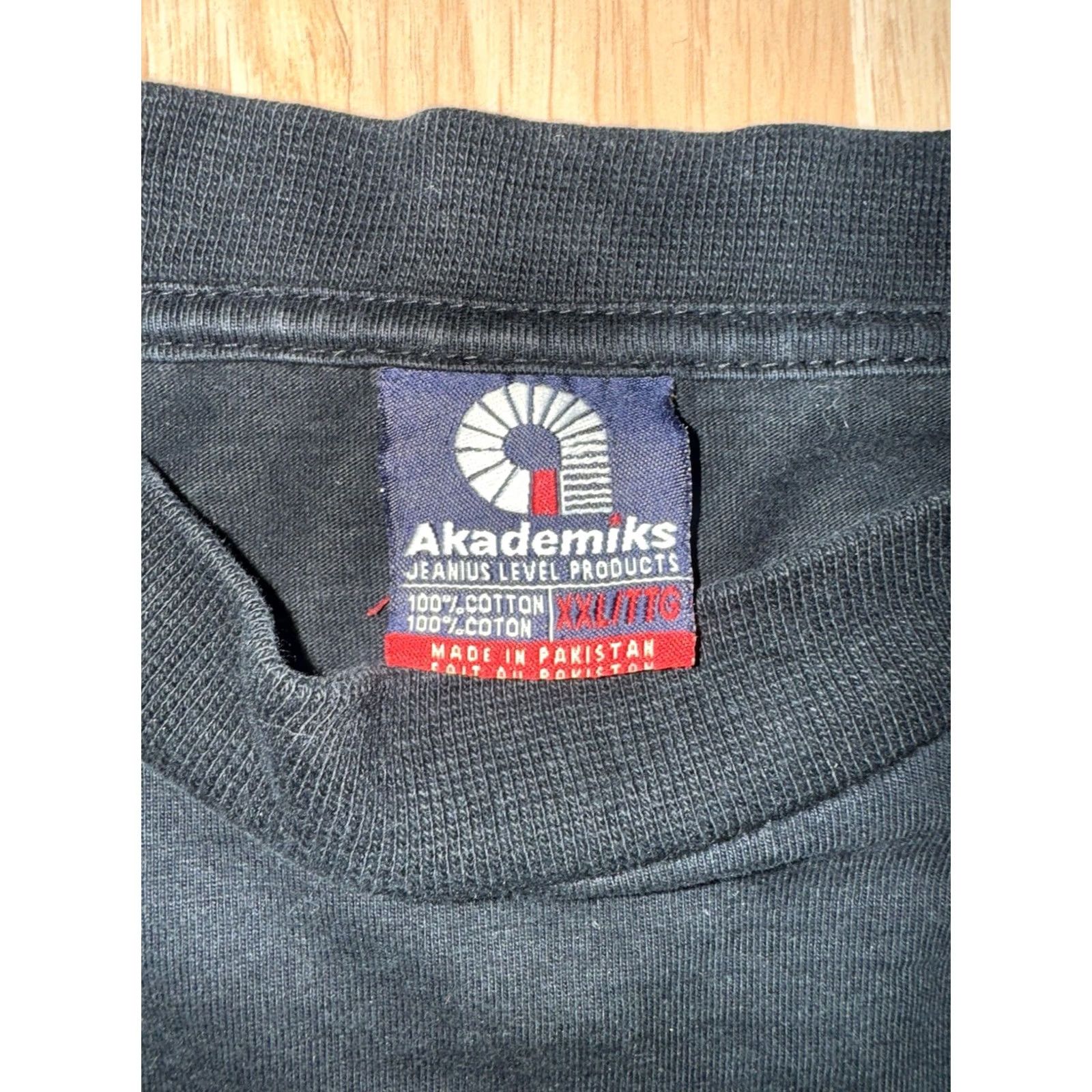 Akademiks VINTAGE Akademiks Long Sleeve T-Shirt XXL Jeanius Black Heavyweight Mens 90s Hip Hop Size US XXL / EU 58 / 5 - 2 Thumbnail