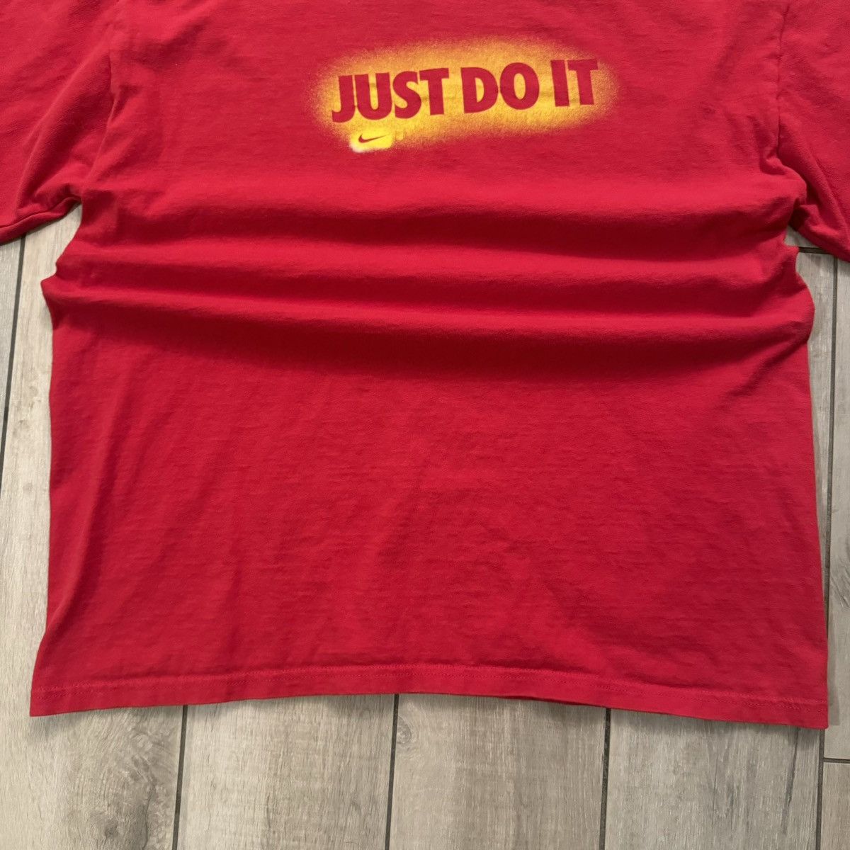 JNCO × Nike × Stussy Vintage 90s Red And Yellow Nike “Just Do It” Graphic Tee L Size US L / EU 52-54 / 3 - 8 Thumbnail