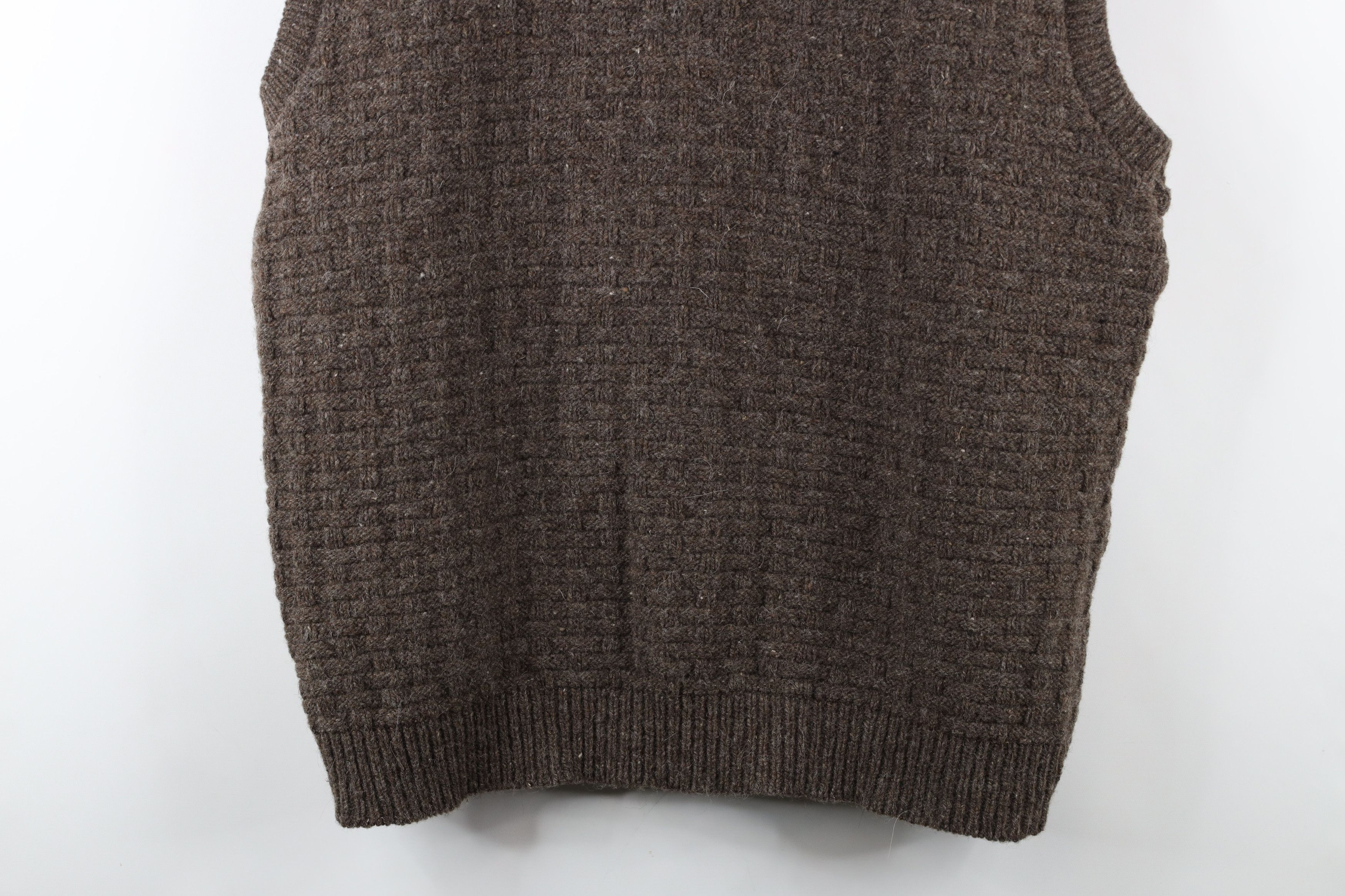 Orvis × Vintage Vintage 90s Orvis Weave Knit Cardigan Sweater Vest Brown USA Size US XXL / EU 58 / 5 - 11 Thumbnail