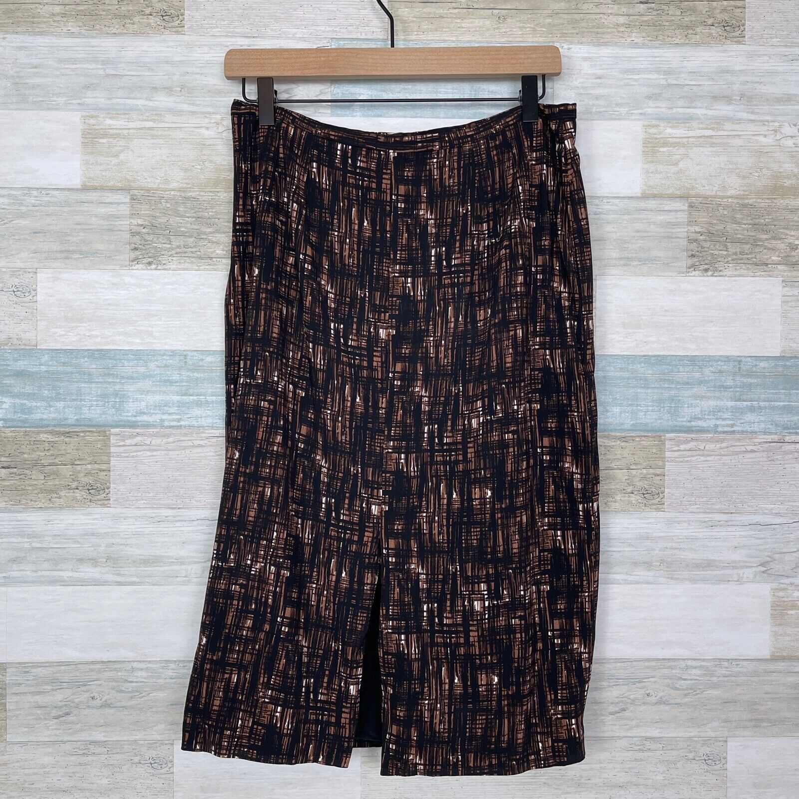 Michael Kors Michael Kors Italy Collection Pencil Skirt Black Brown 12 Size 34" / US 12 / IT 48 - 3 Thumbnail