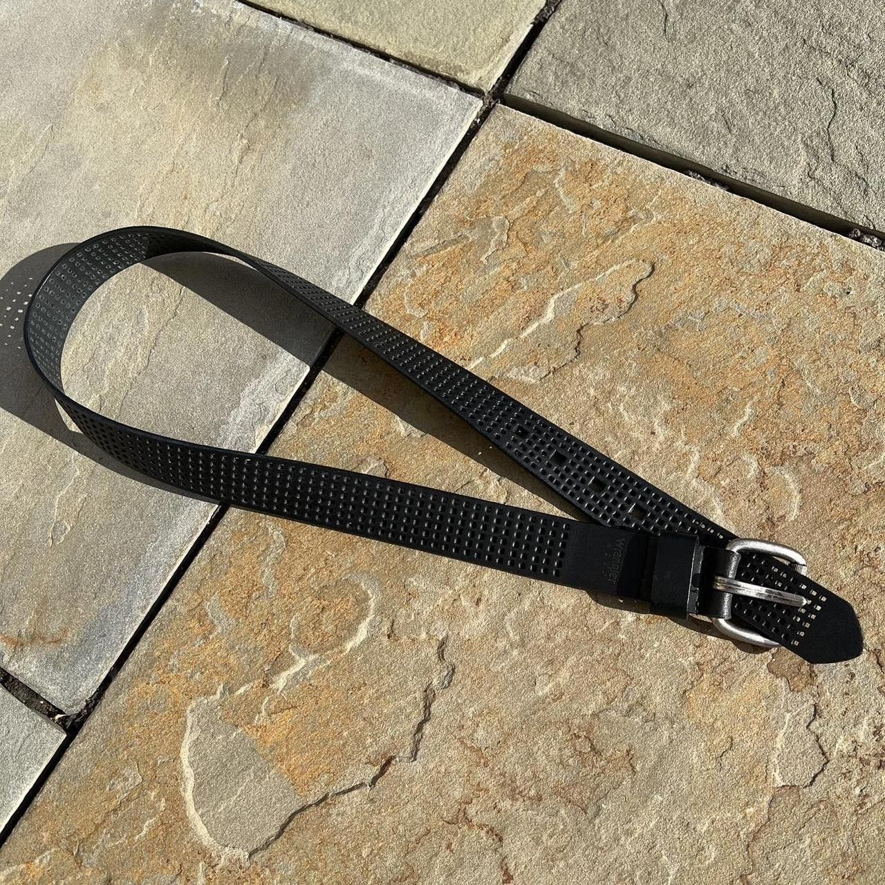 Wrangler Minimalist Grunge Black Leather Mesh Belt Size ONE SIZE - 1 Thumbnail