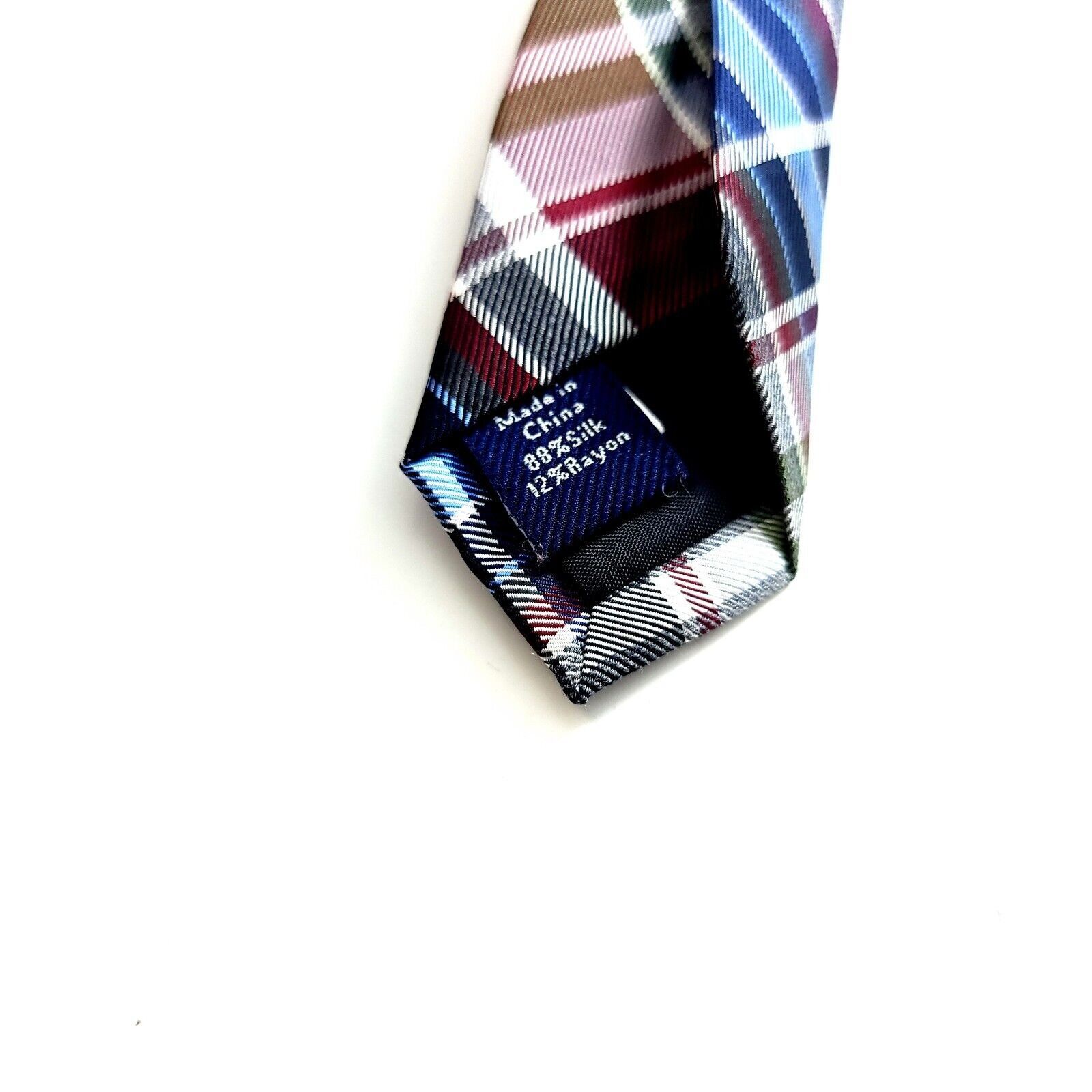 Croft & Barrow Croft & Barrow Multi-Colored Plaid Rayon Silk Tie Size ONE SIZE - 4 Thumbnail