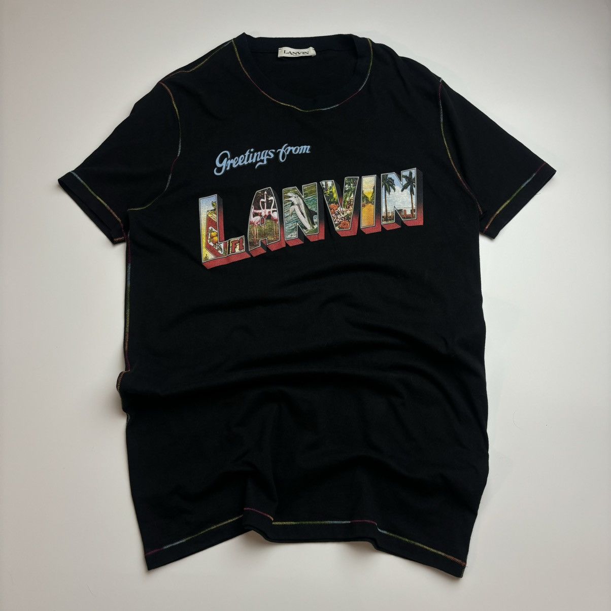 Greetings from Lanvin logo black T-shirt